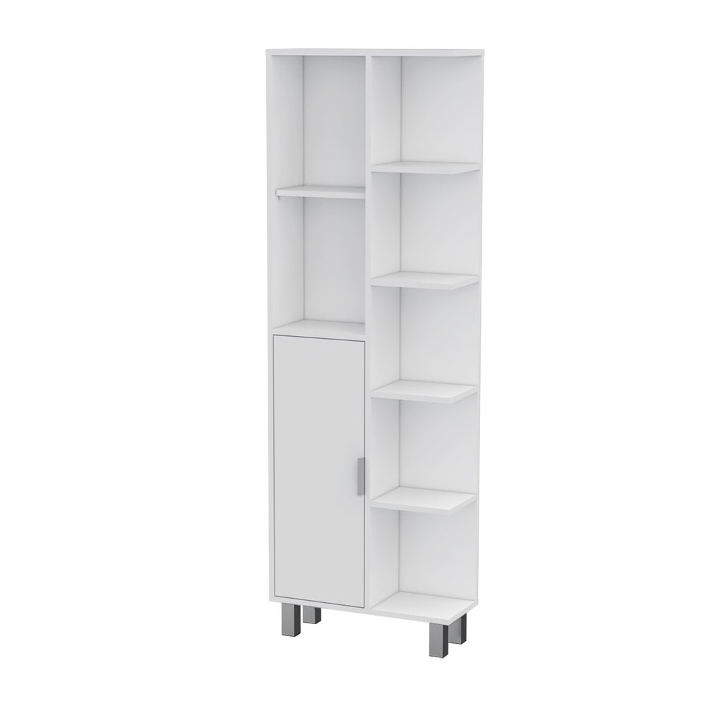 63" White Wood Accent Cabinet With Single Door