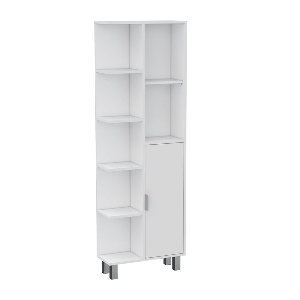 63" White Wood Accent Cabinet With Single Door