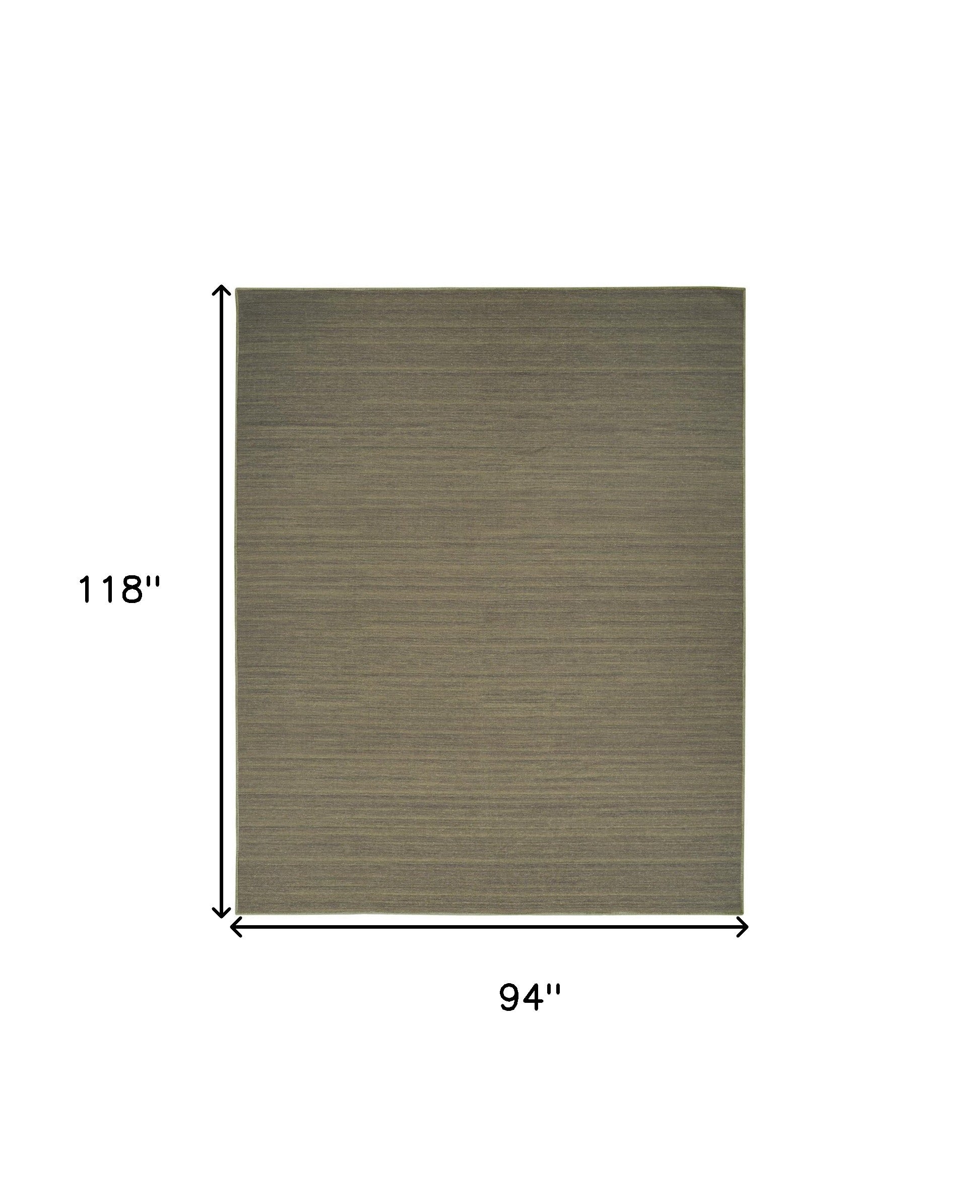 8' X 10' Green Abstract Washable Area Rug