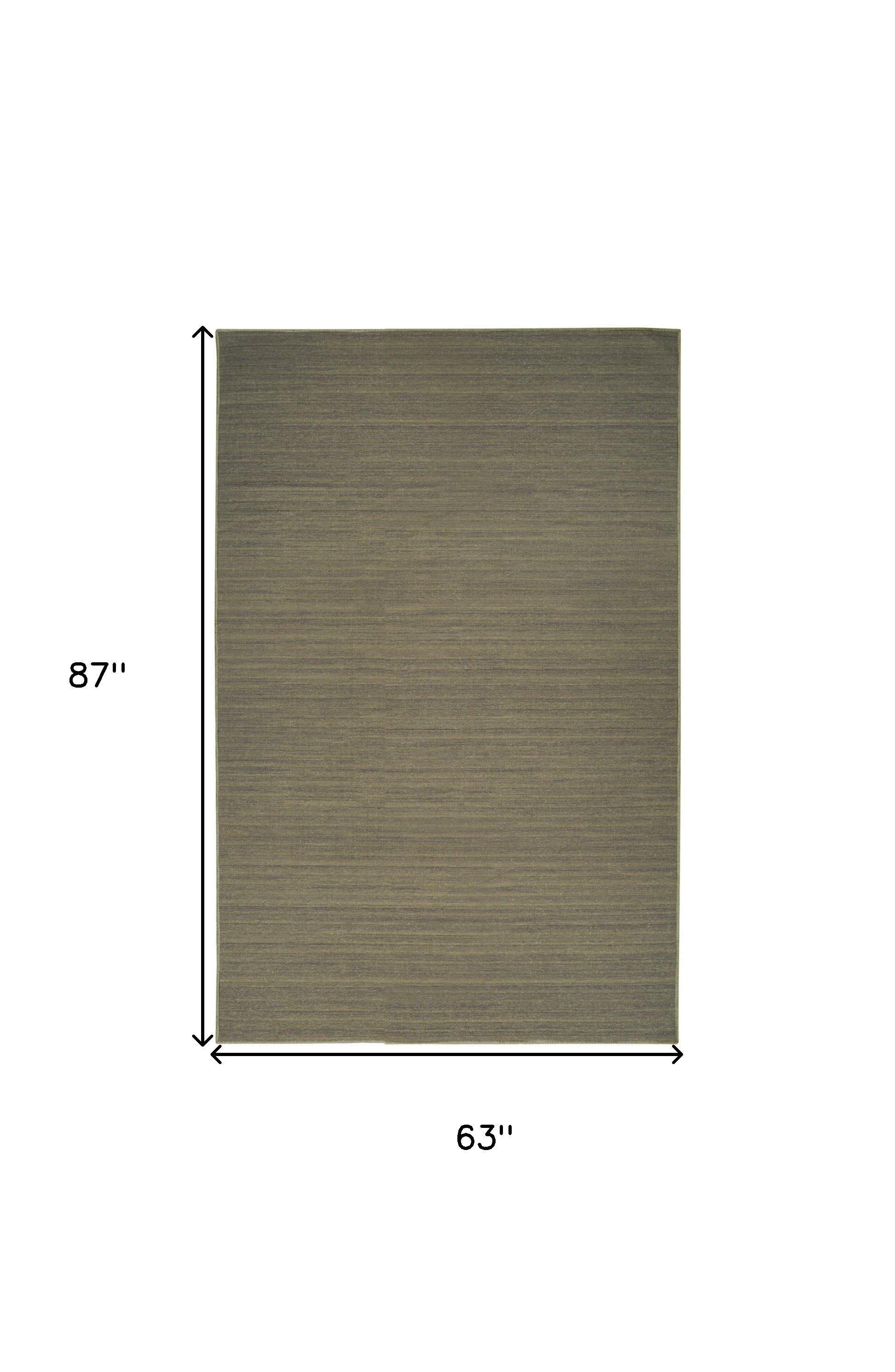 5' X 7' Green Abstract Washable Area Rug
