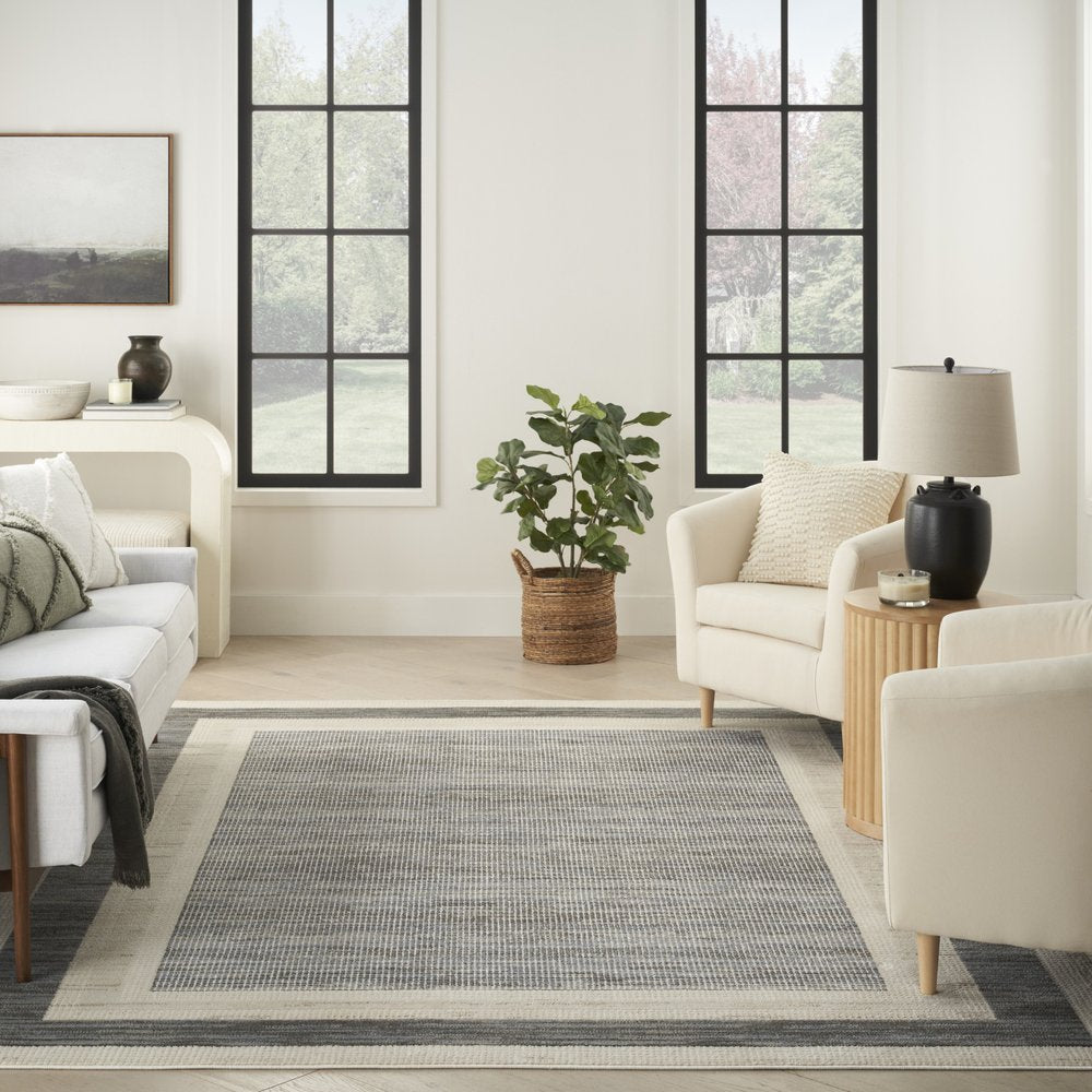 5' X 7' Gray Geometric Area Rug