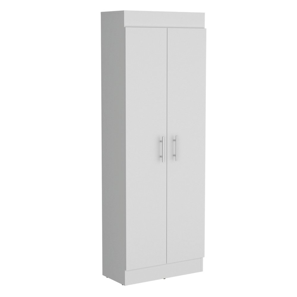 67" White Wood Pantry Or Storage Closet