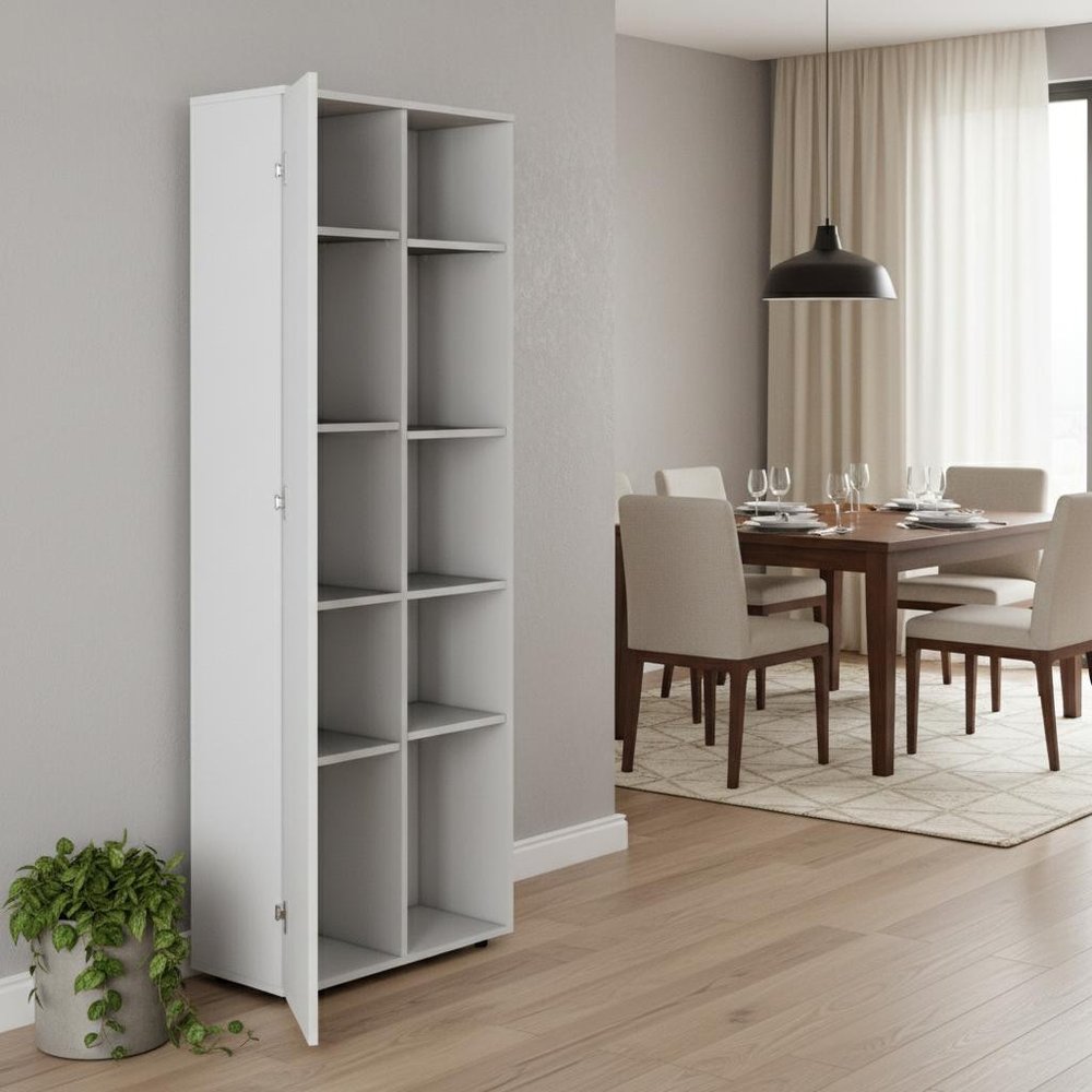 67" White Wood Pantry Or Storage Closet