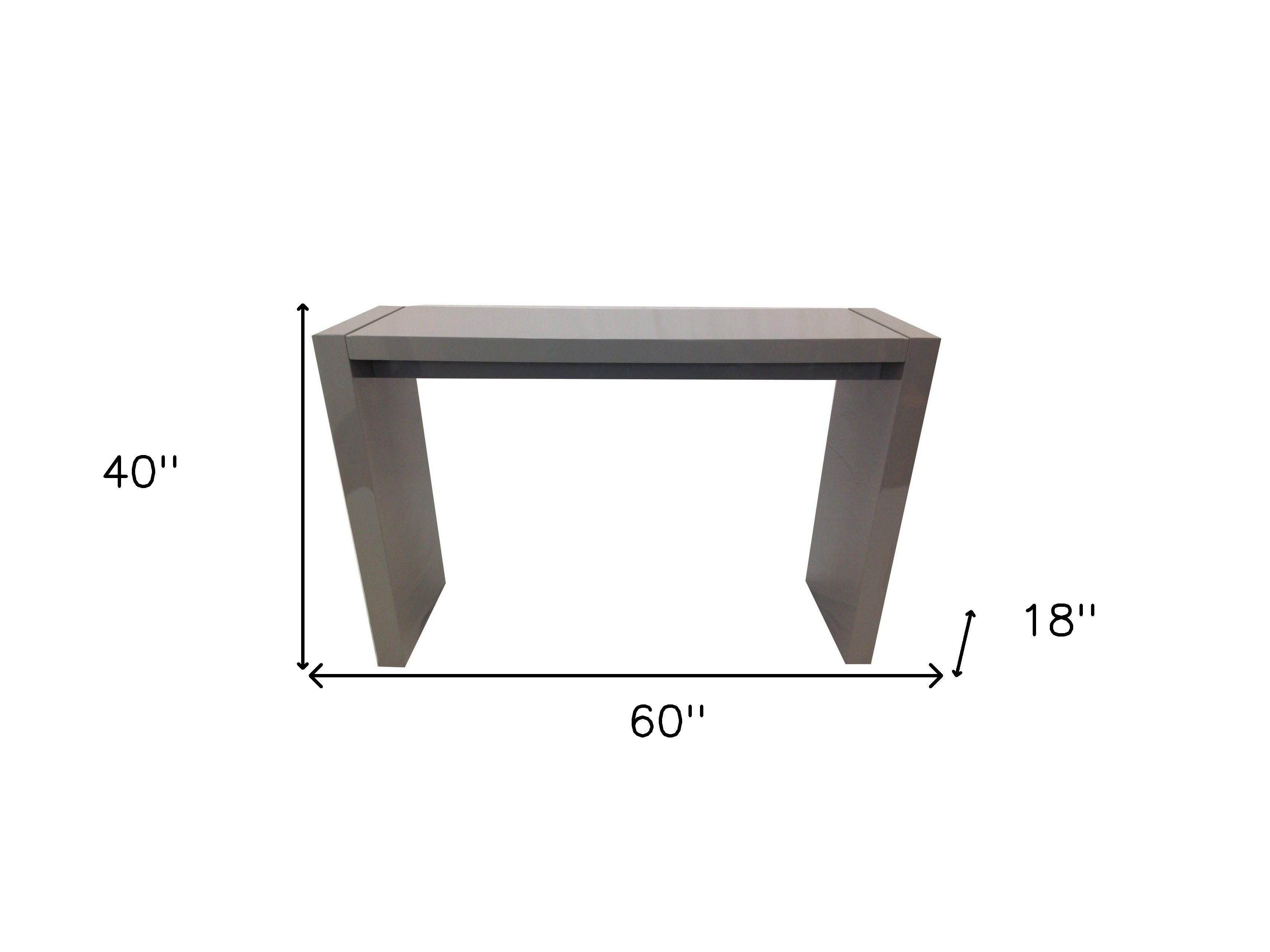 60" Gray Rectangular Wood Bar Height Bar Table