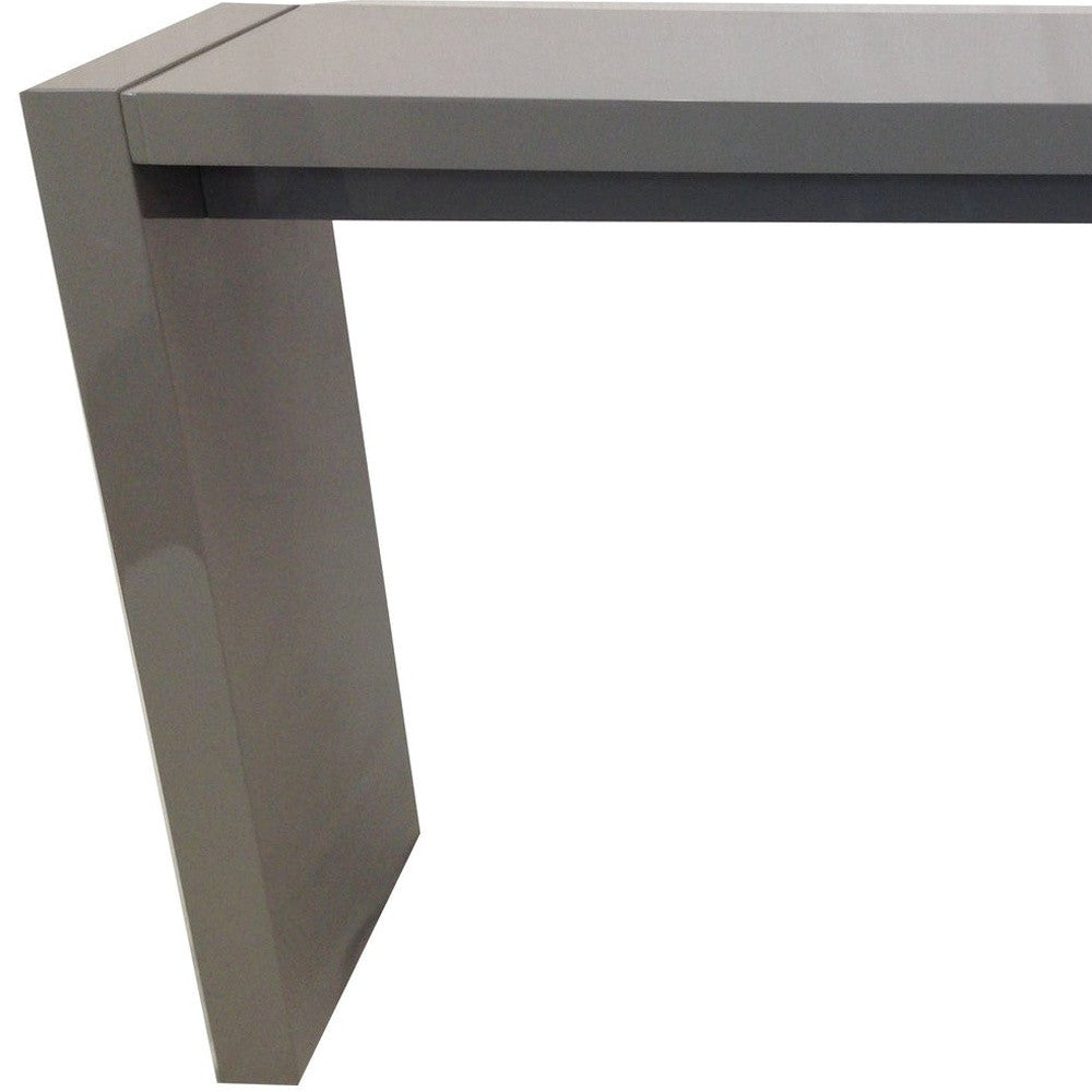 60" Gray Rectangular Wood Bar Height Bar Table