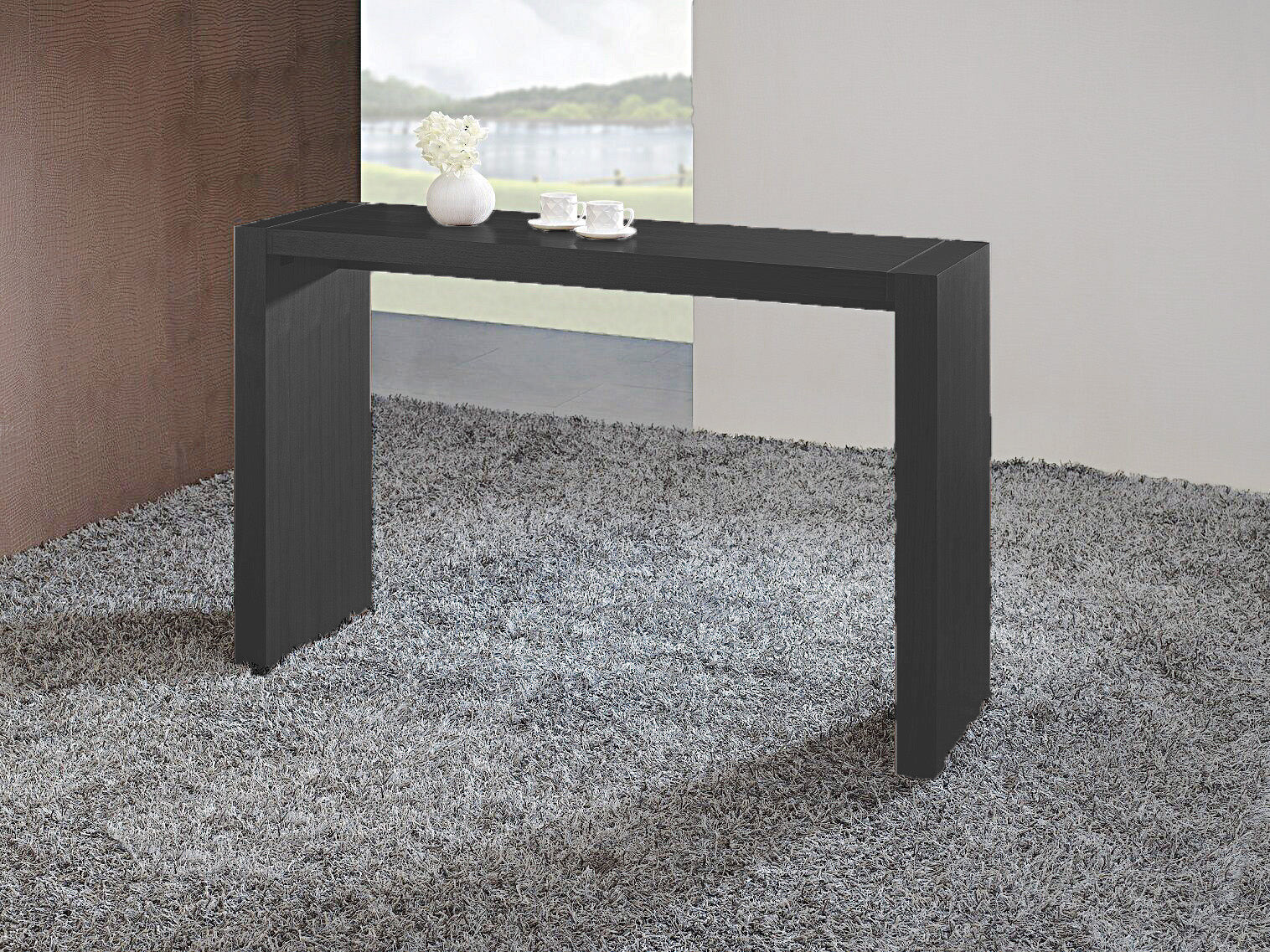 60" Espresso Wood Rectangular Bar Height Bar Table