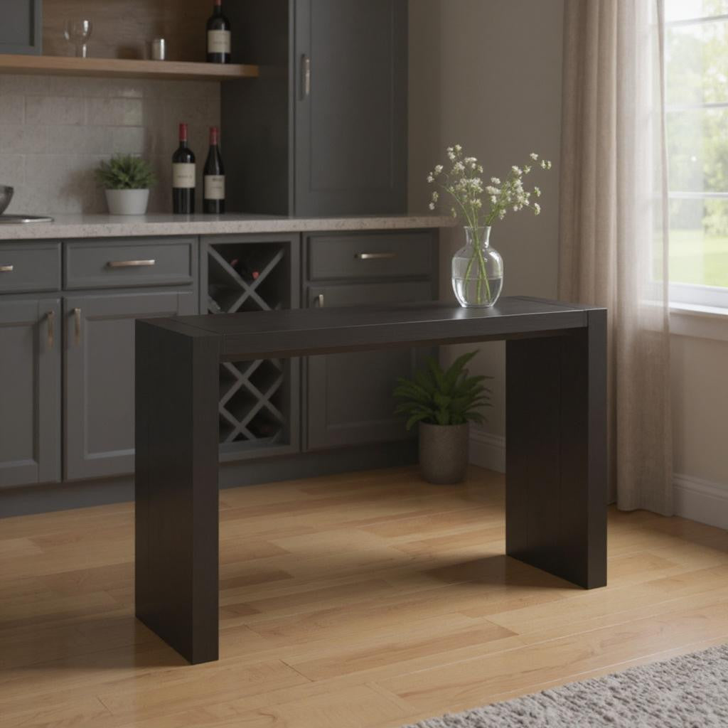 60" Espresso Wood Rectangular Bar Height Bar Table
