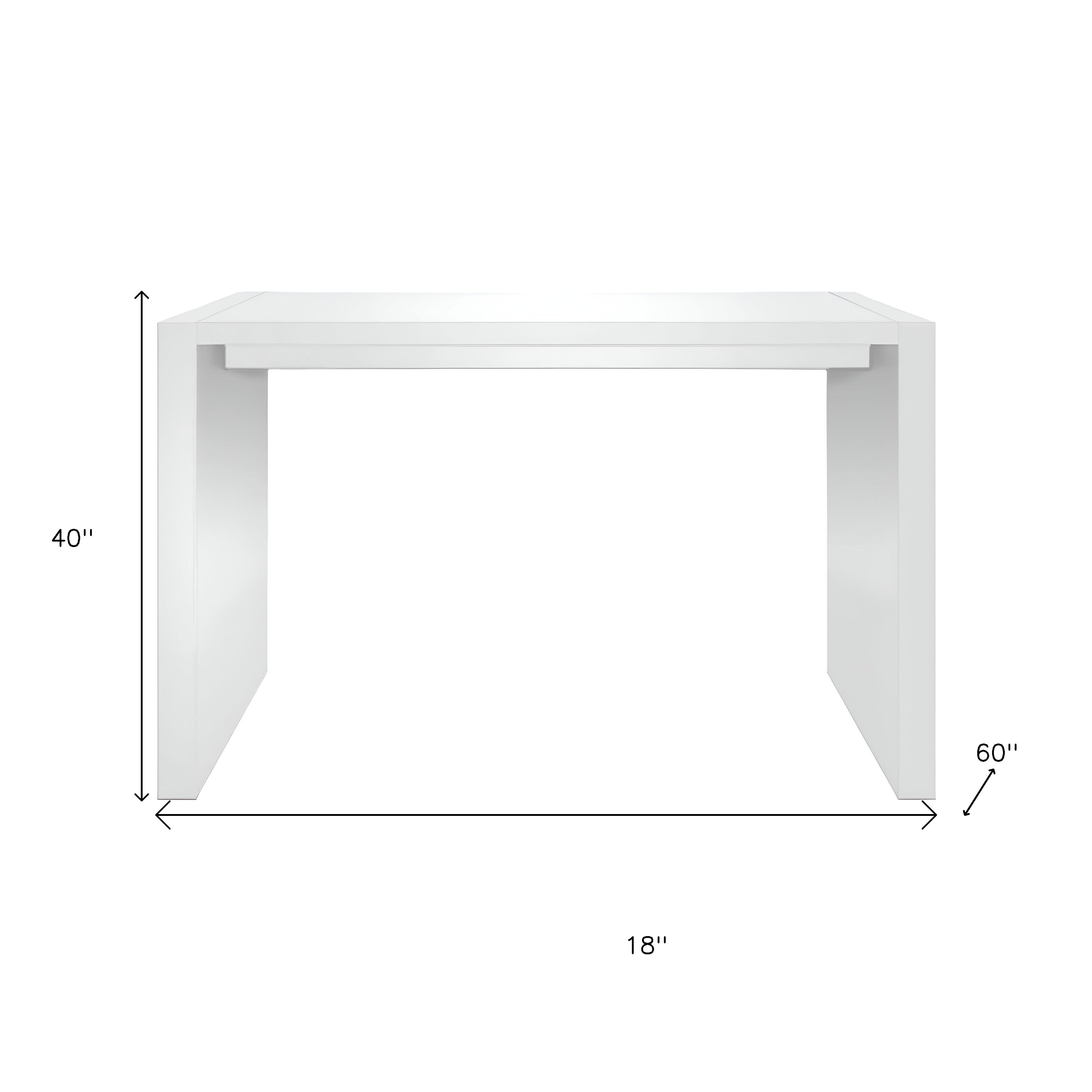 60" White Wood Rectangular Bar Height Bar Table