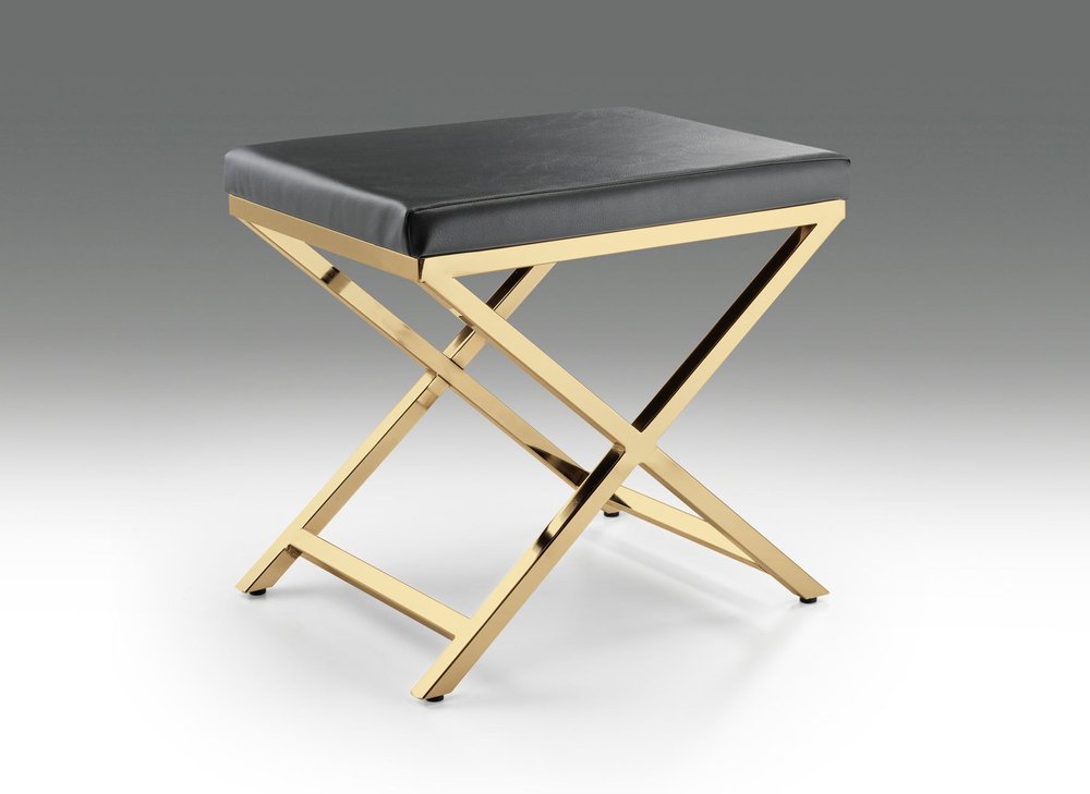 21" Charcoal and Silver Faux Leather Vanity Chair