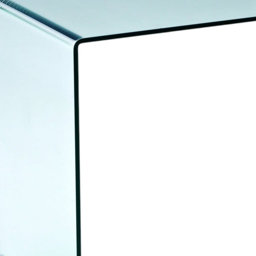 43" Clear Glass Computer Desk