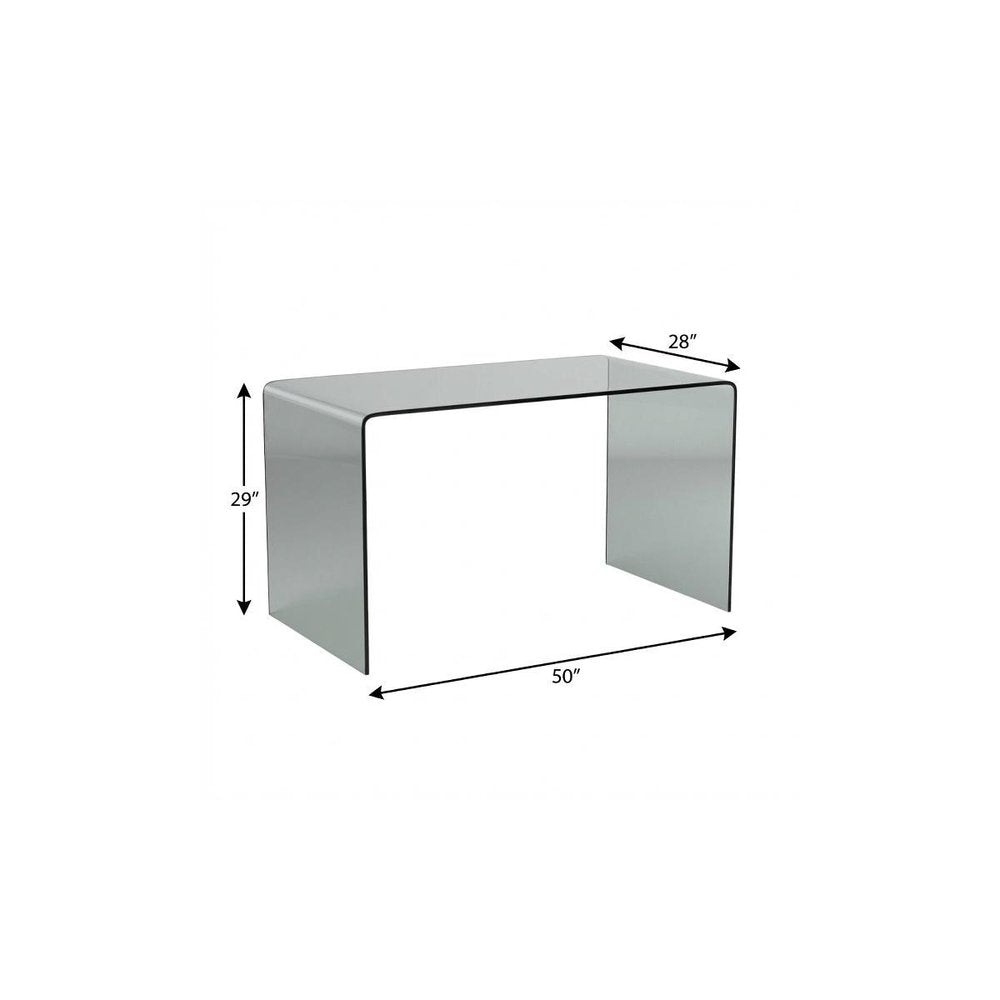 50" Clear Glass Computer Desk