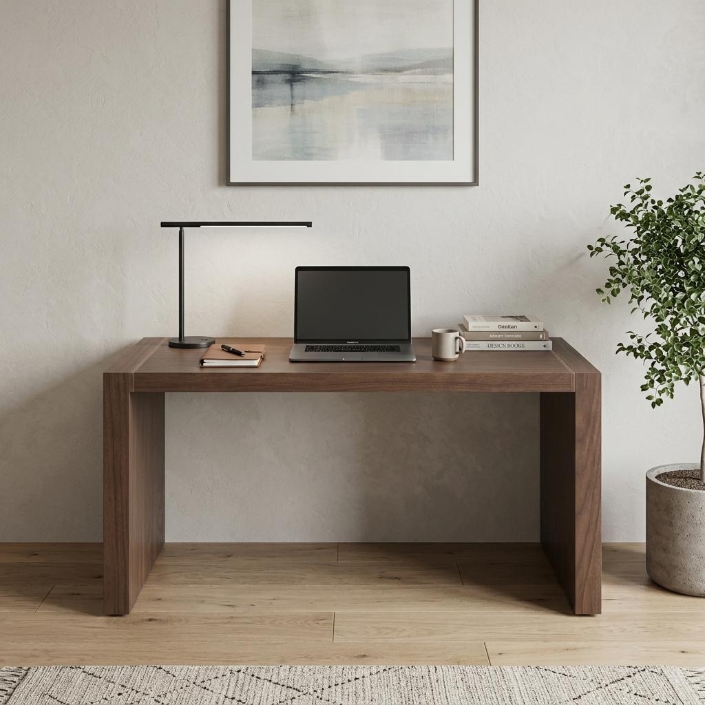 62" Brown Wood Computer Desk
