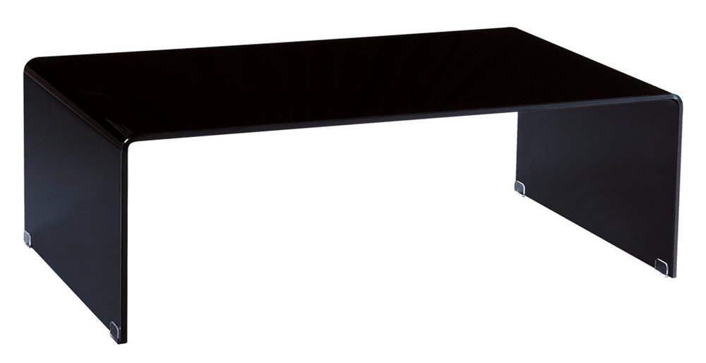 24" Black Glass Sled Coffee Table