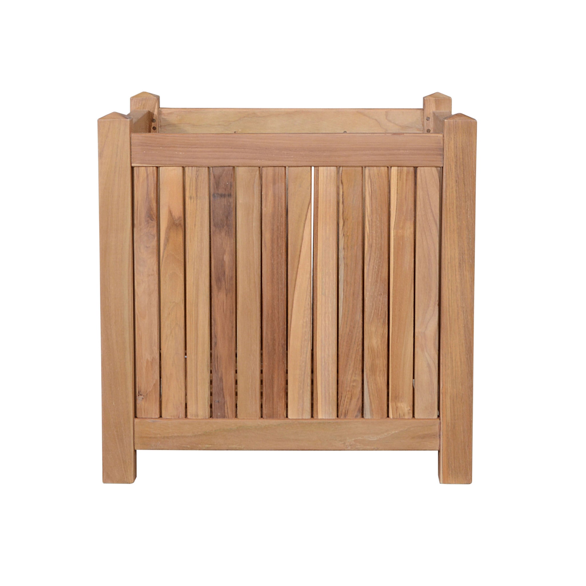 18" Natural Solid Wood Indoor Outdoor Square Planter Box
