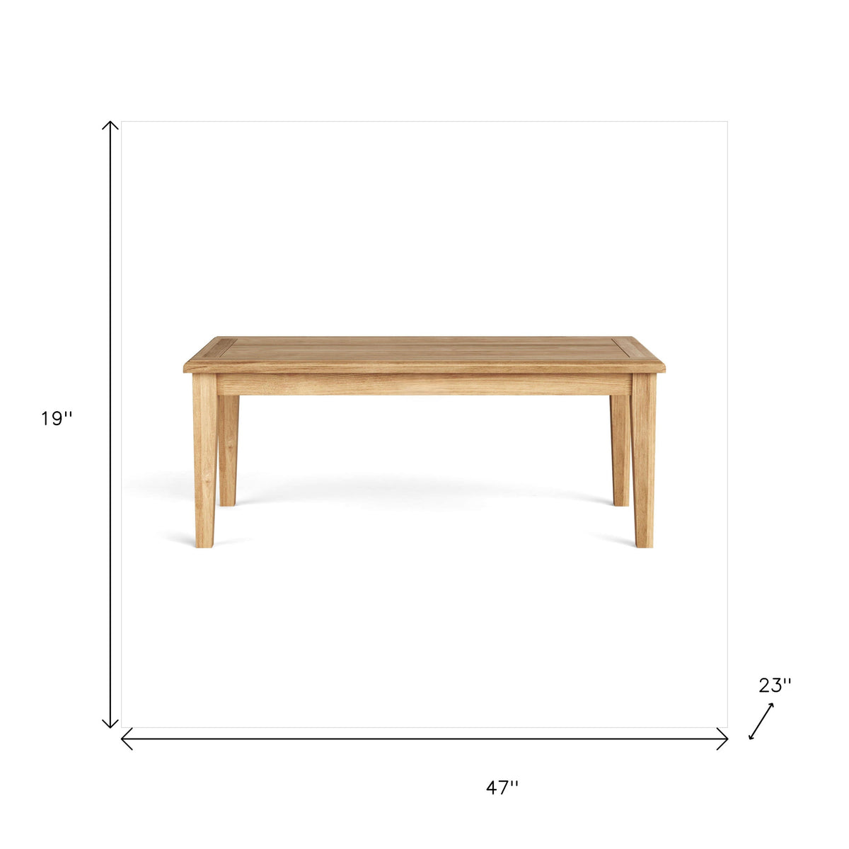 47" Natural Solid Wood Outdoor Coffee Table