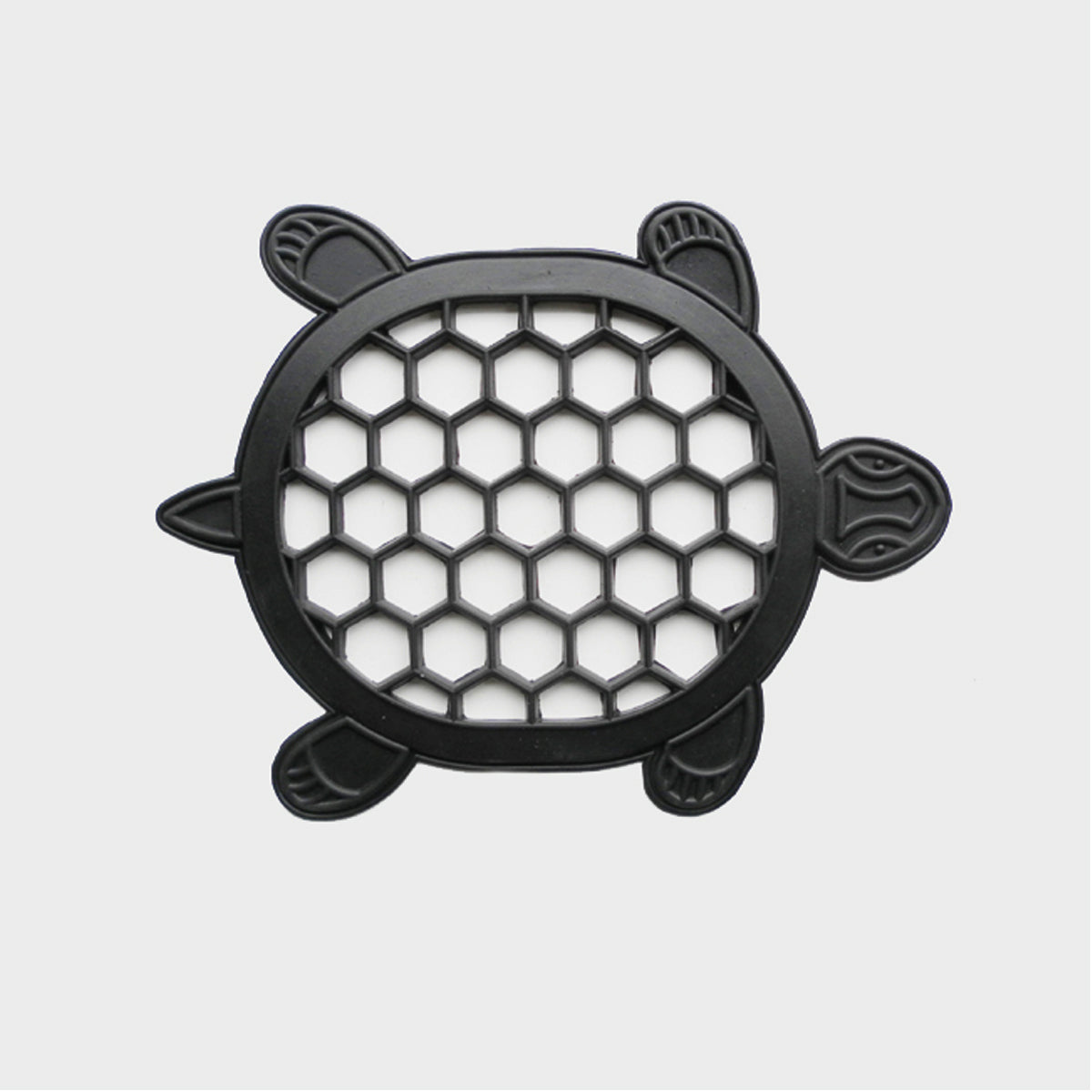 13" X 17" Black Rubber Geometric Turtle Outdoor Door Mat