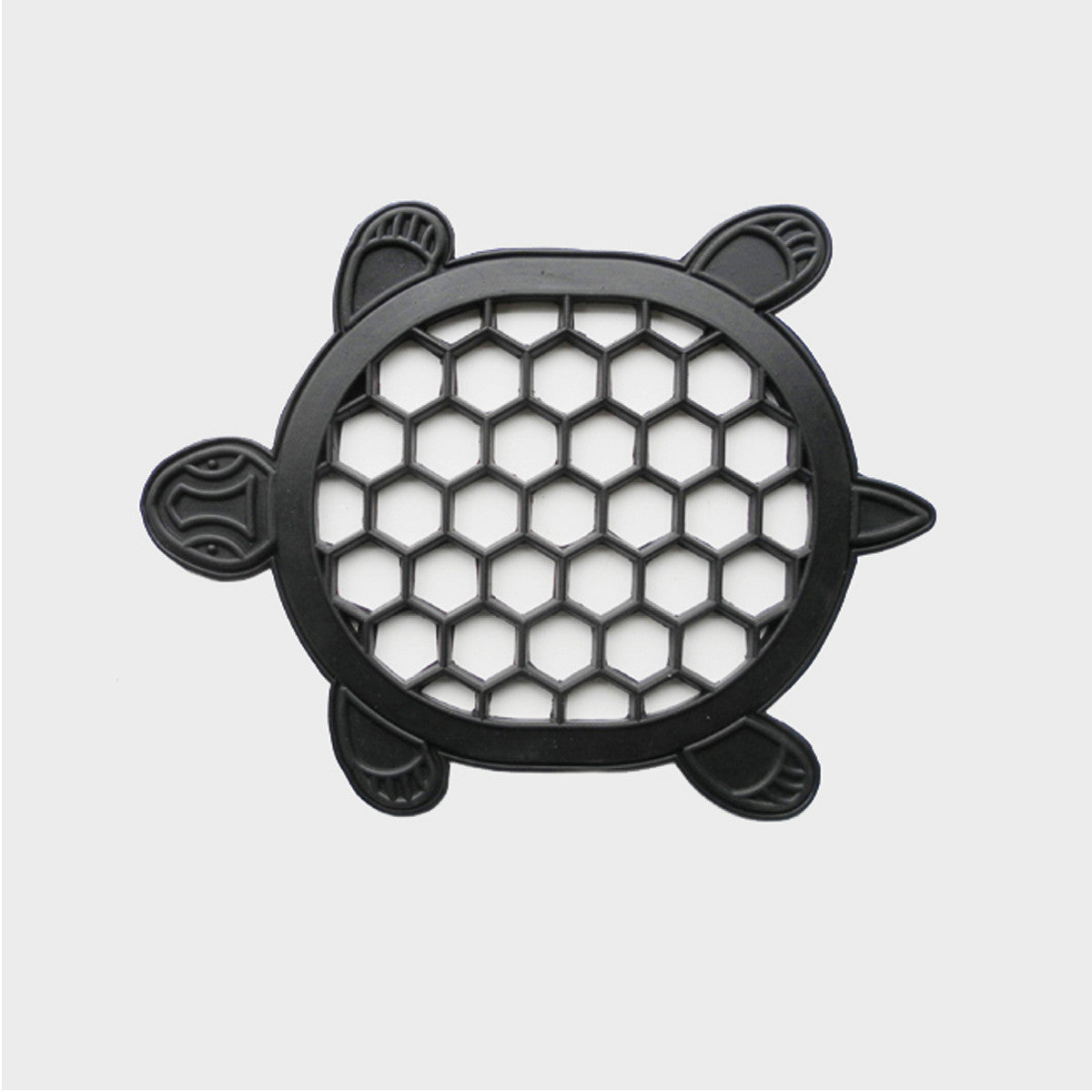 13" X 17" Black Rubber Geometric Turtle Outdoor Door Mat