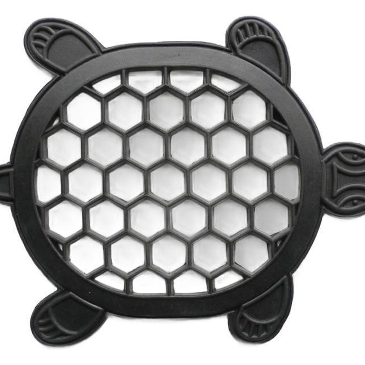 13" X 17" Black Rubber Geometric Turtle Outdoor Door Mat