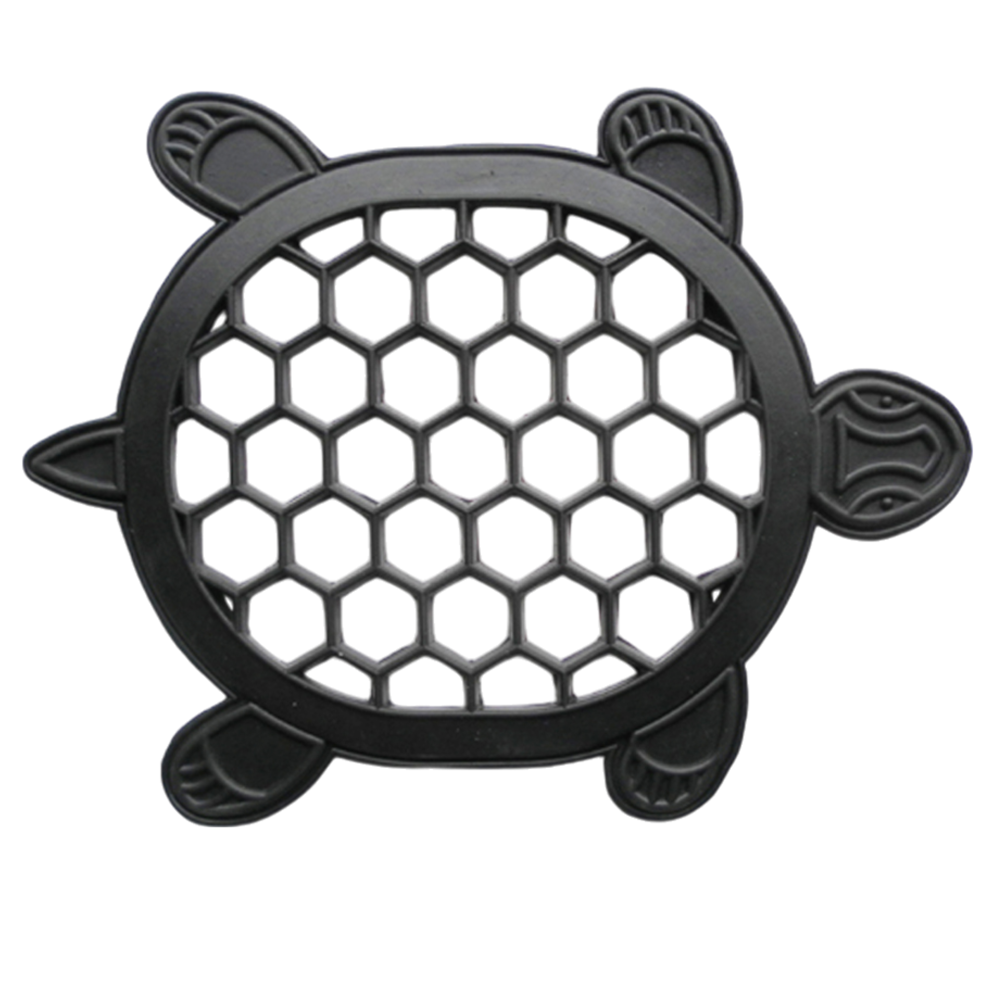 13" X 17" Black Rubber Geometric Turtle Outdoor Door Mat