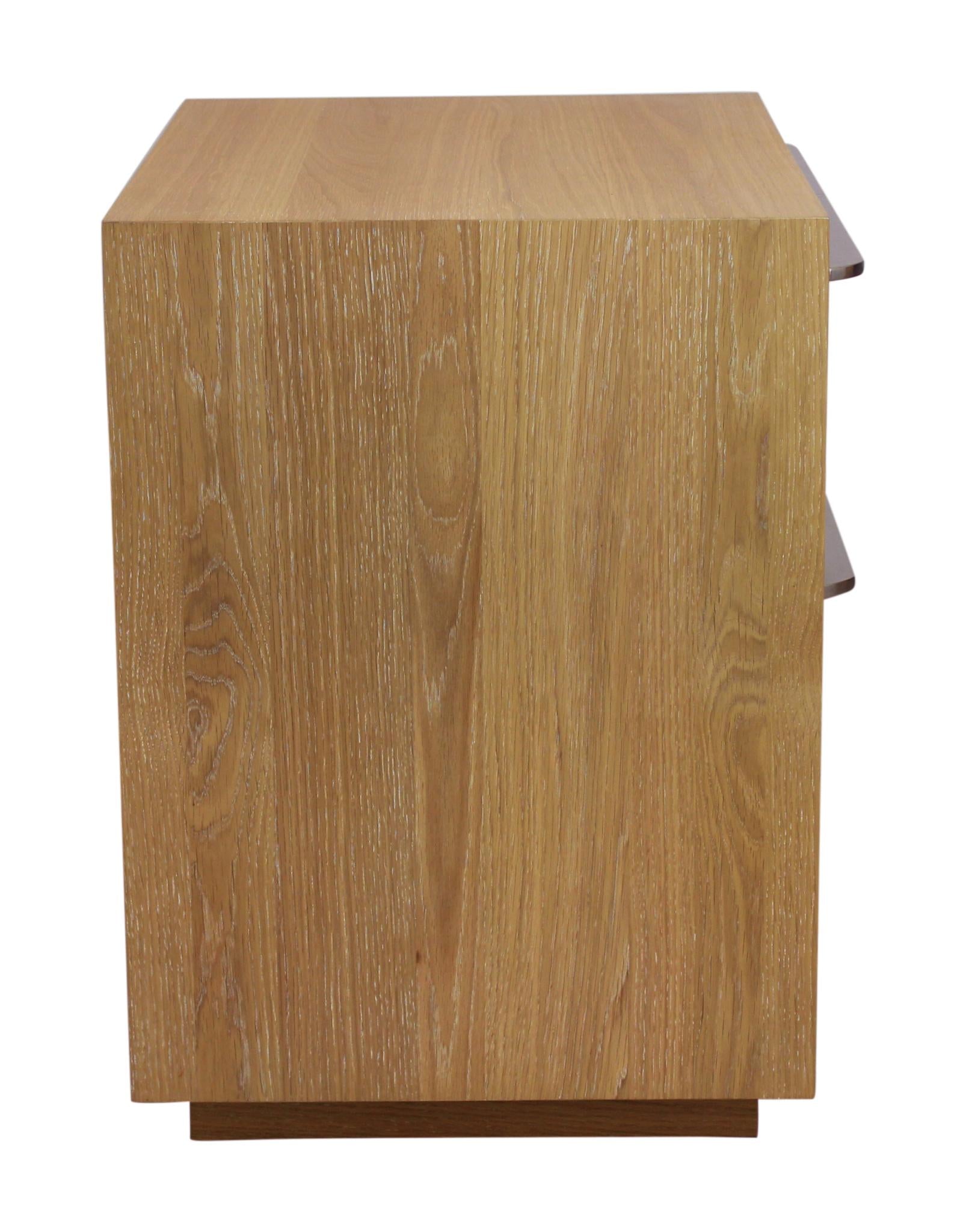 28" Natural Solid and Manufactured Wood Two Drawer Nightstand