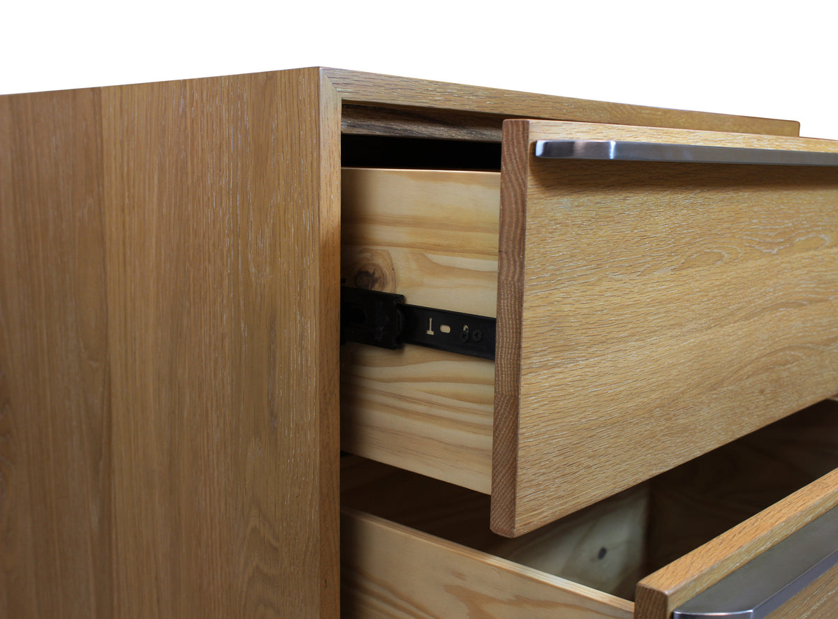 28" Natural Solid and Manufactured Wood Two Drawer Nightstand