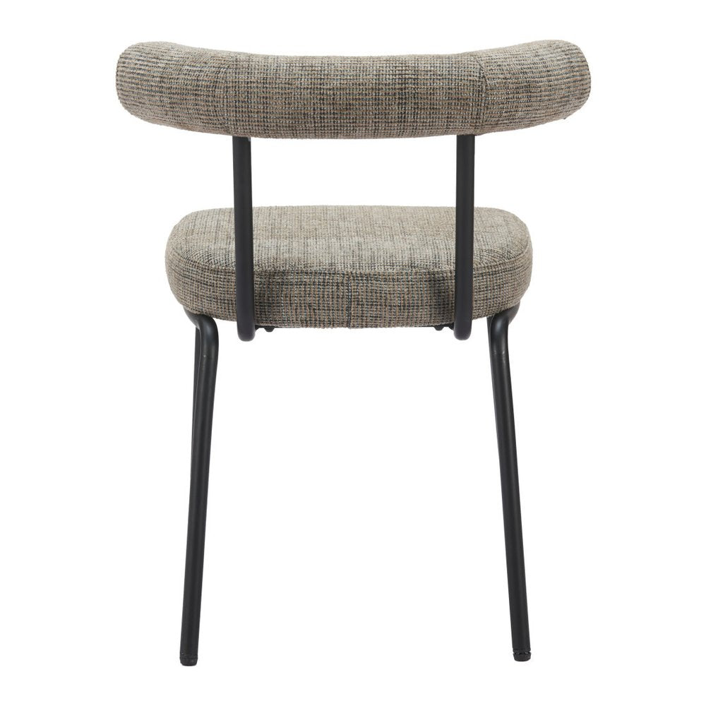 Set of Two Green and Black Upholstered Chenille Open Back Dining Side Chairs