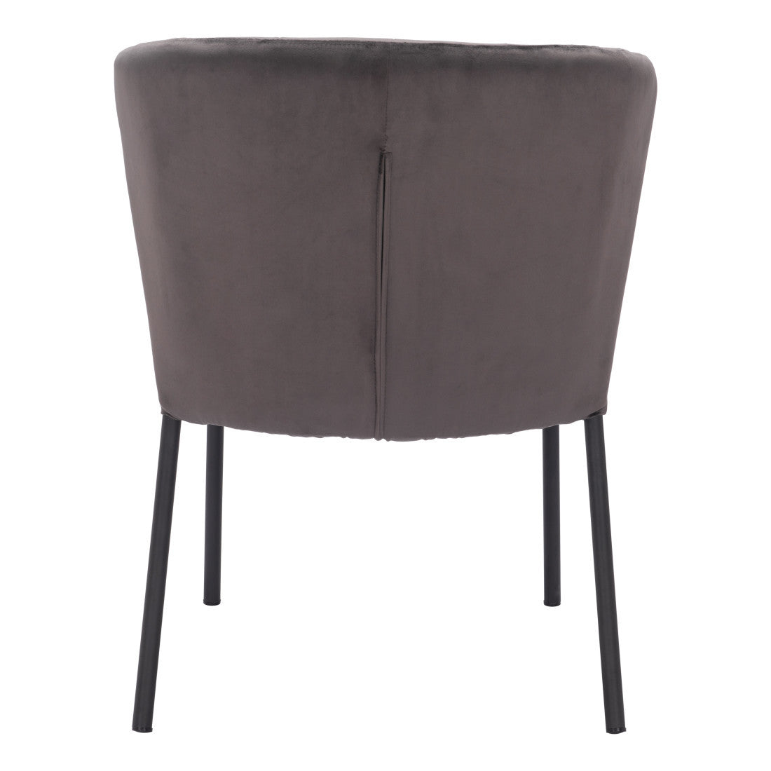 Set of Two Gray And Black Tufted Velvet And Steel Dining Side Chairs