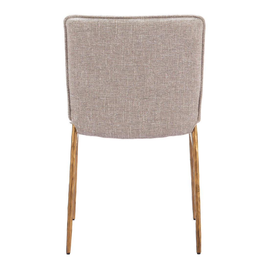 Beige And Gold Upholstery And Steel Dining Side Chair