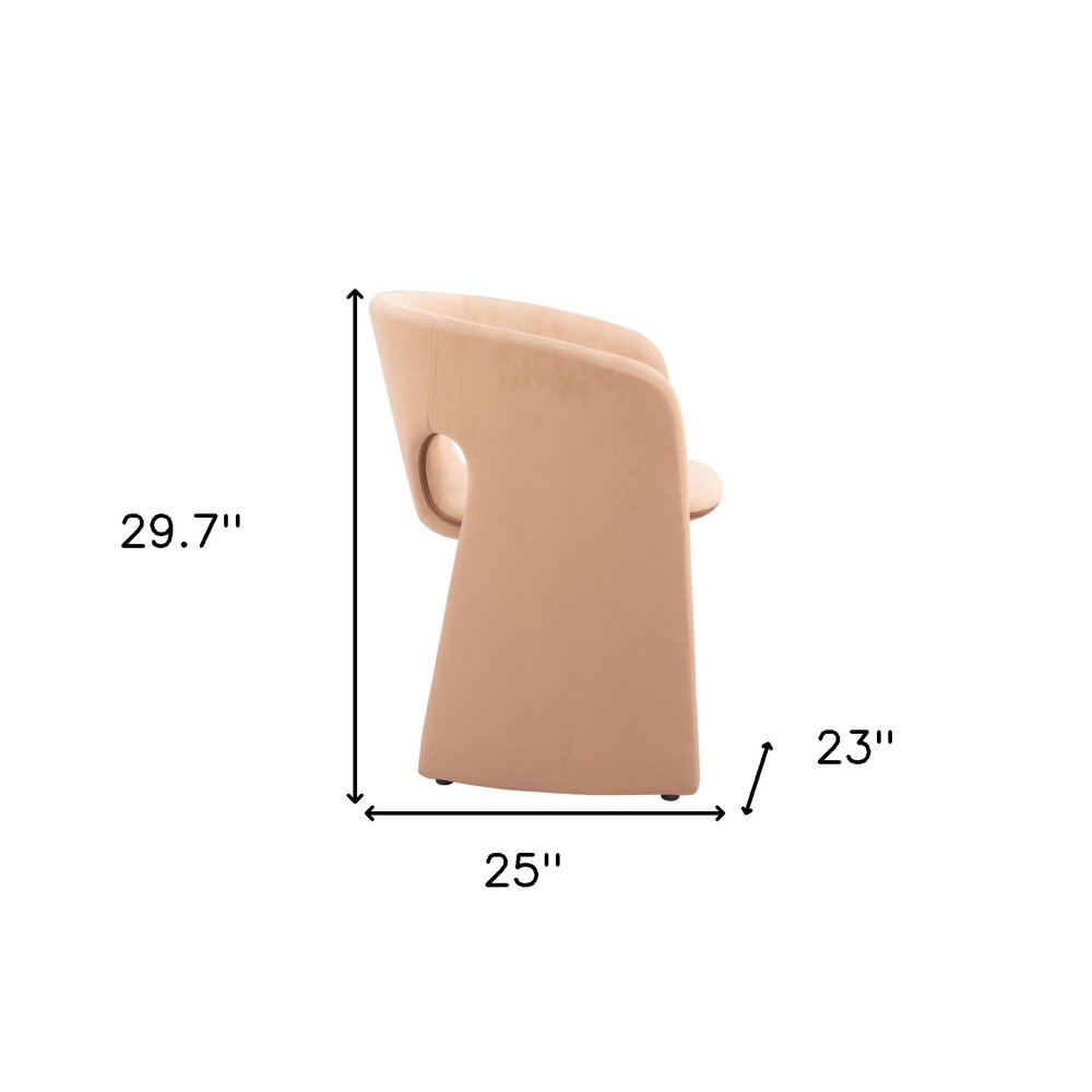 Tan and Beige Upholstery Dining Arm Chair