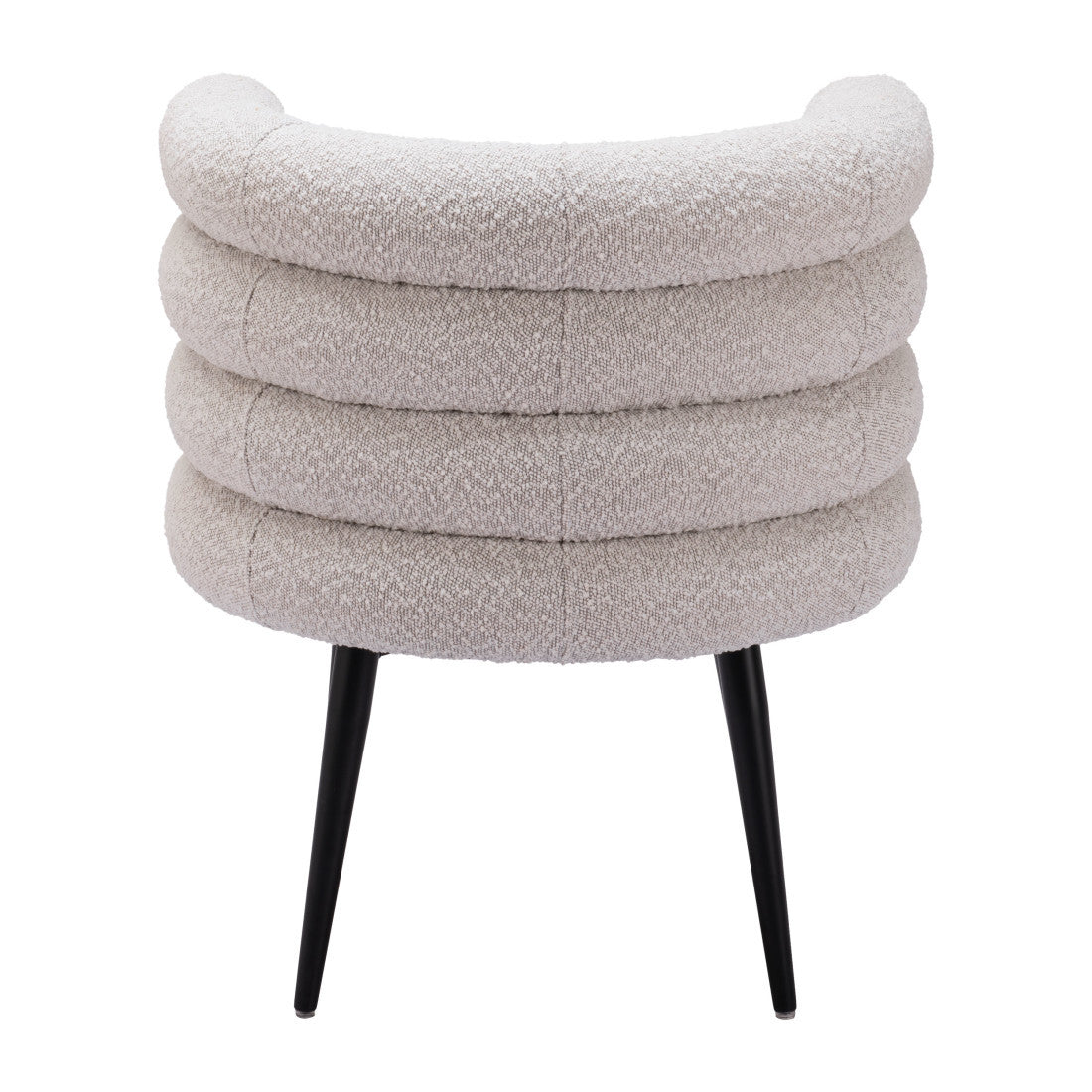 Gray And Black Faux Shearling And Wood And Steel Dining Arm Chair