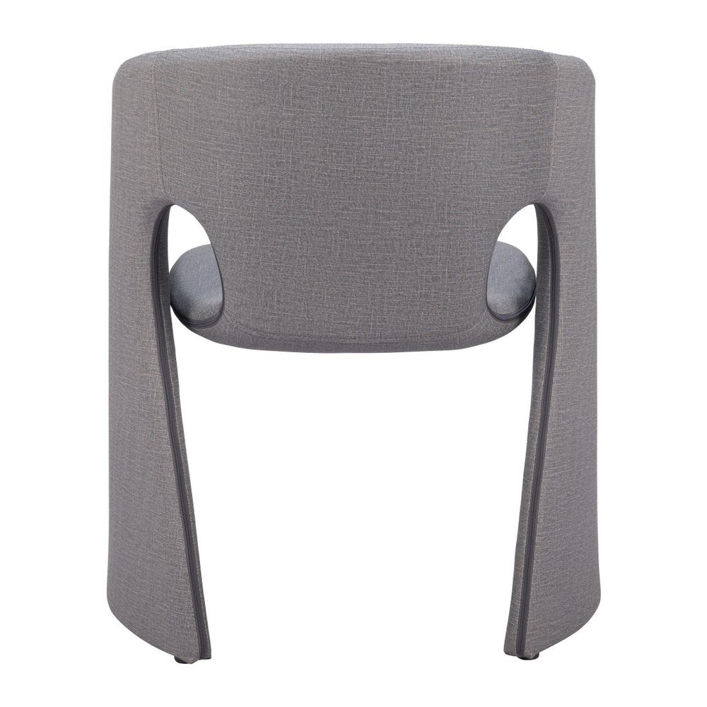 Gray Faux Leather Dining Arm Chair