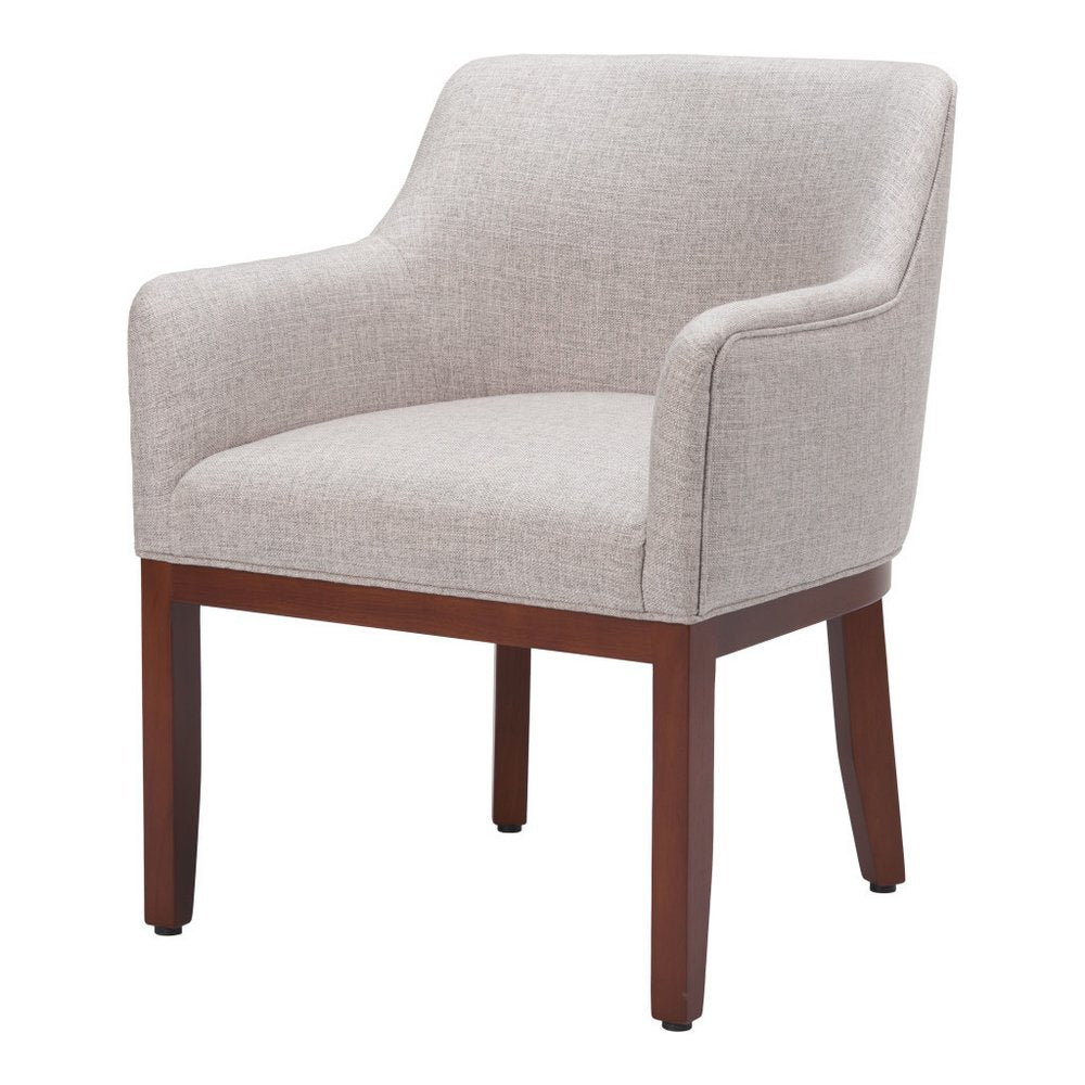 Gray and Brown Upholstery Dining Arm Chair