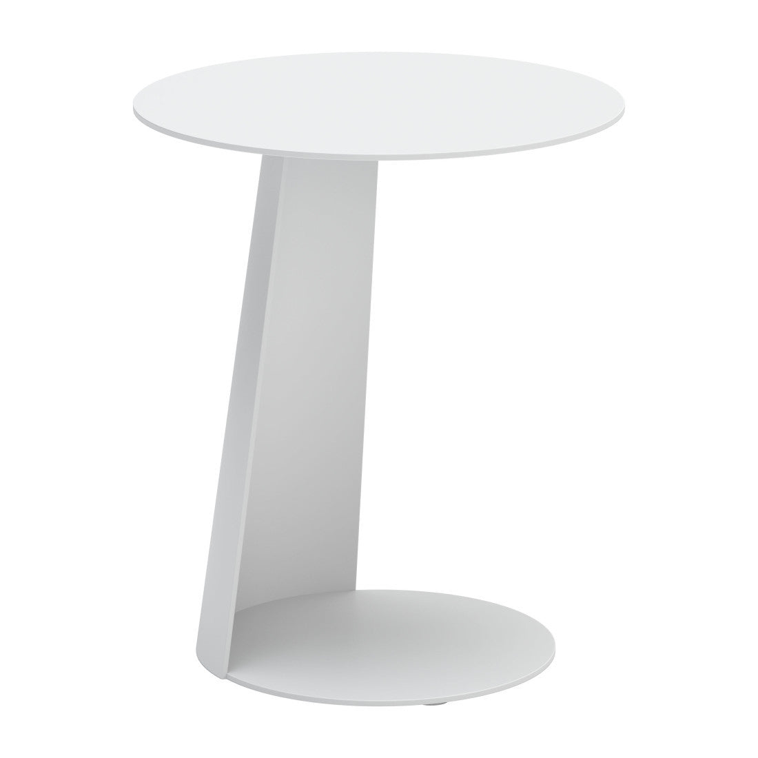 16" White Aluminum Rounded Outdoor Side Table