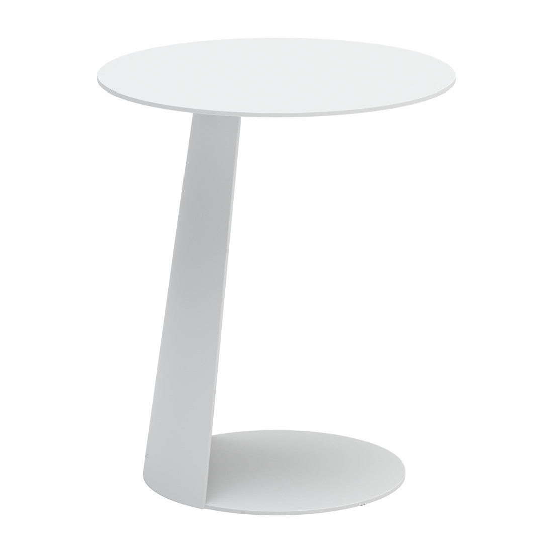 16" White Aluminum Rounded Outdoor Side Table