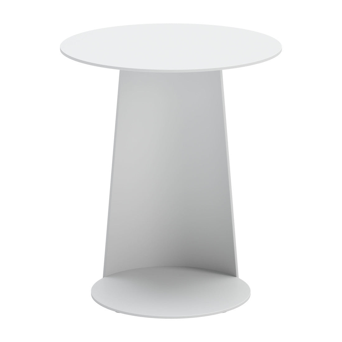 16" White Aluminum Rounded Outdoor Side Table