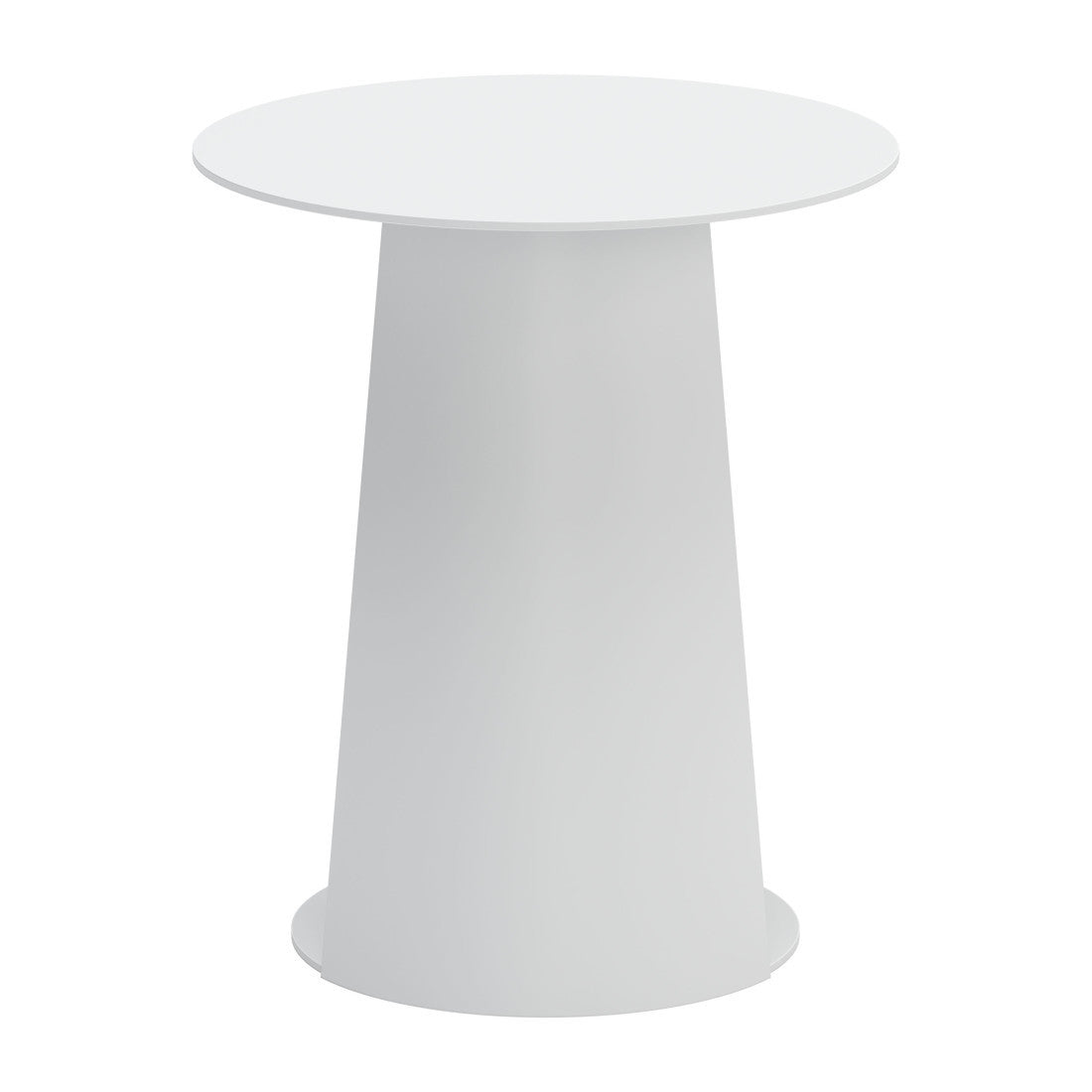 16" White Aluminum Rounded Outdoor Side Table