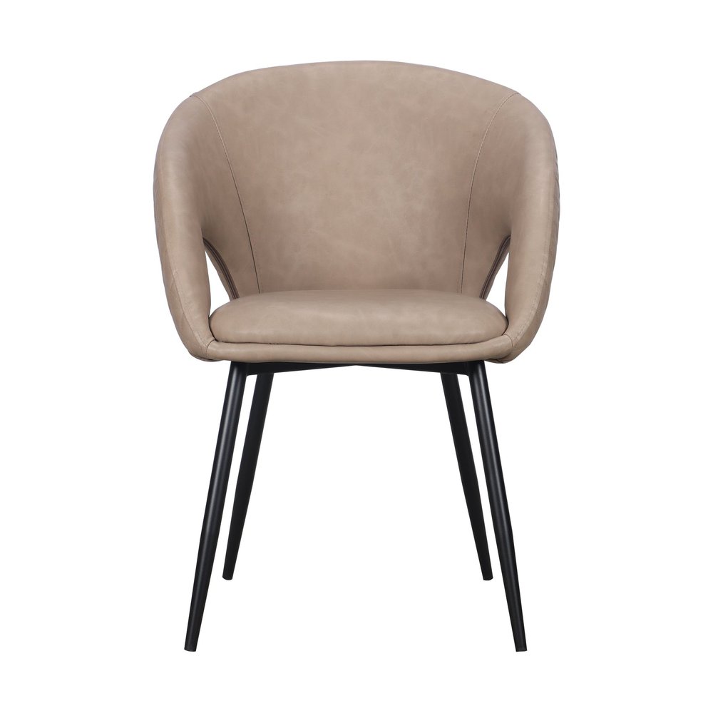 Set of Two Light Gray Slipcovered Faux Leather Dining Arm Chairs