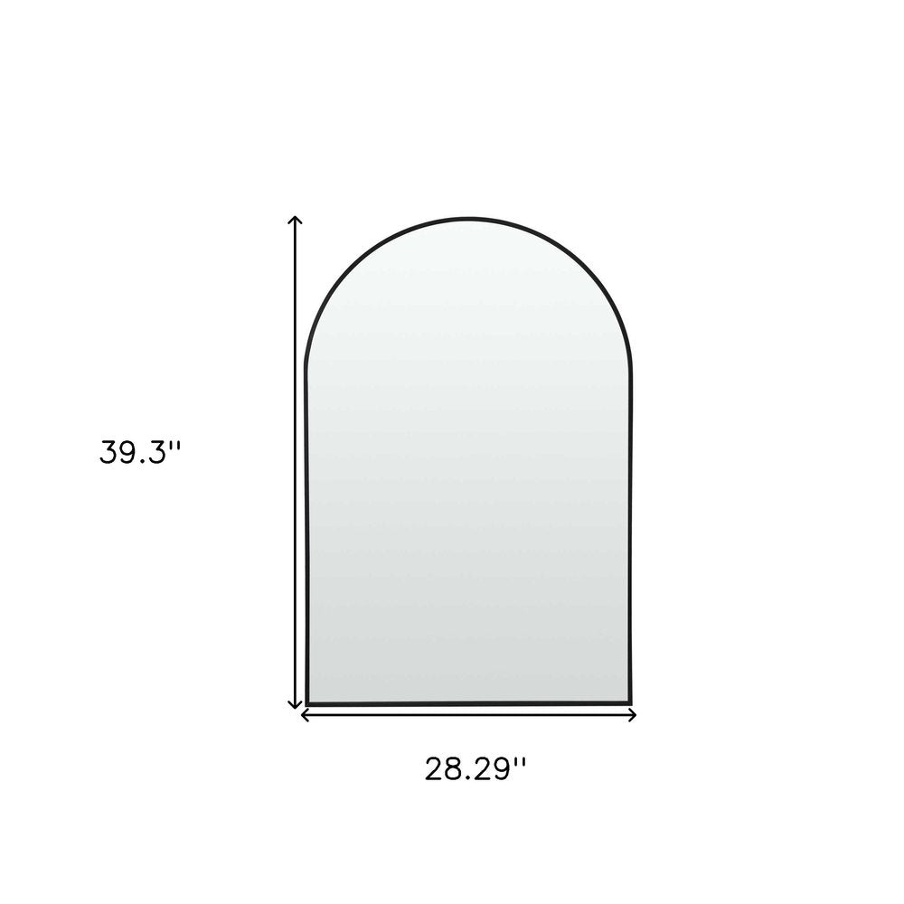 39" Black Arch Metal Framed Bathroom Vanity Mirror