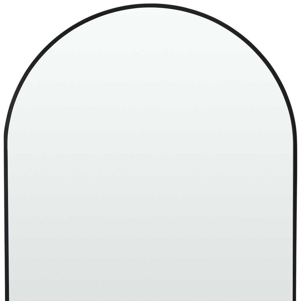 39" Black Arch Metal Framed Bathroom Vanity Mirror