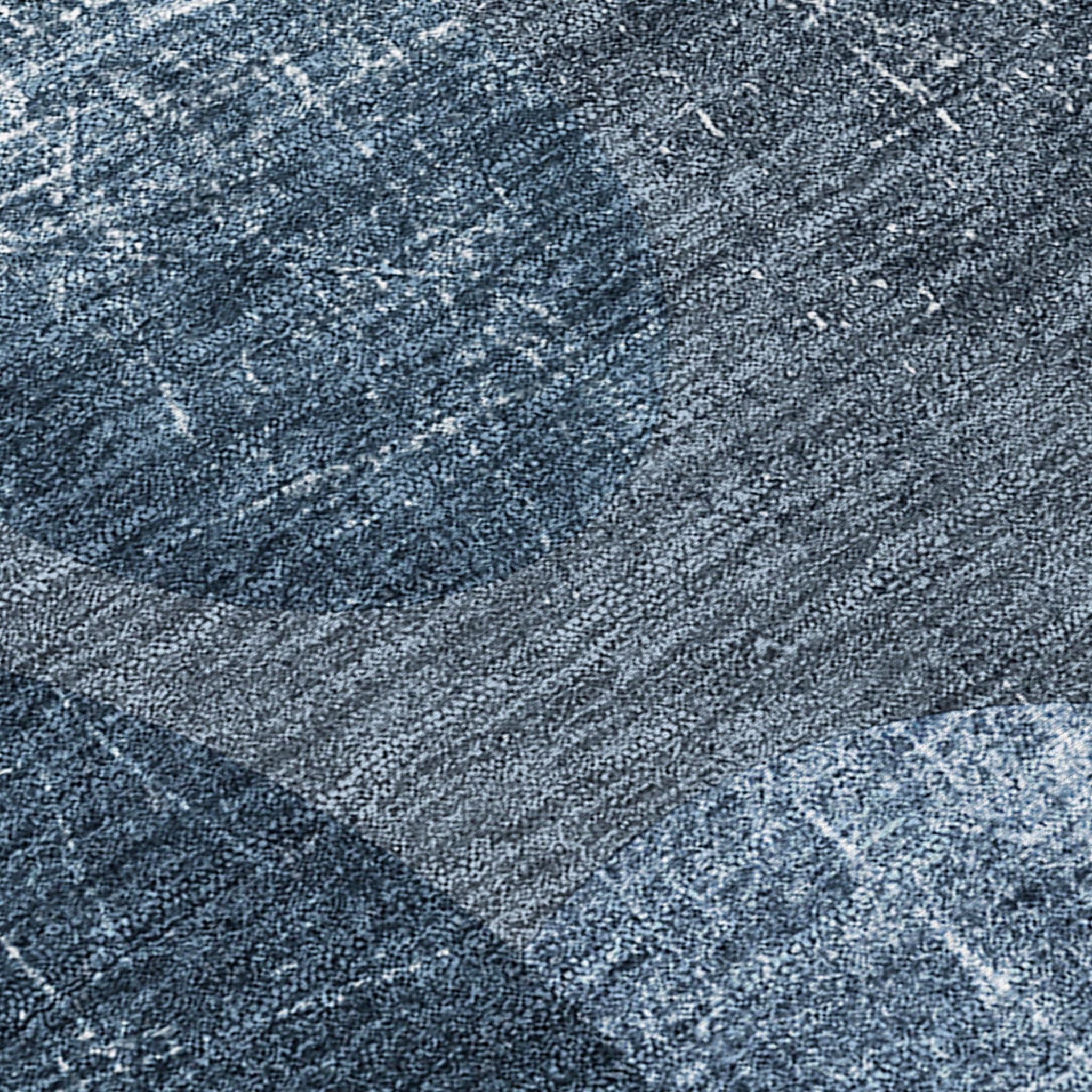 2' X 3' Gray and Blue Abstract Washable Non Skid Indoor Outdoor Area Rug