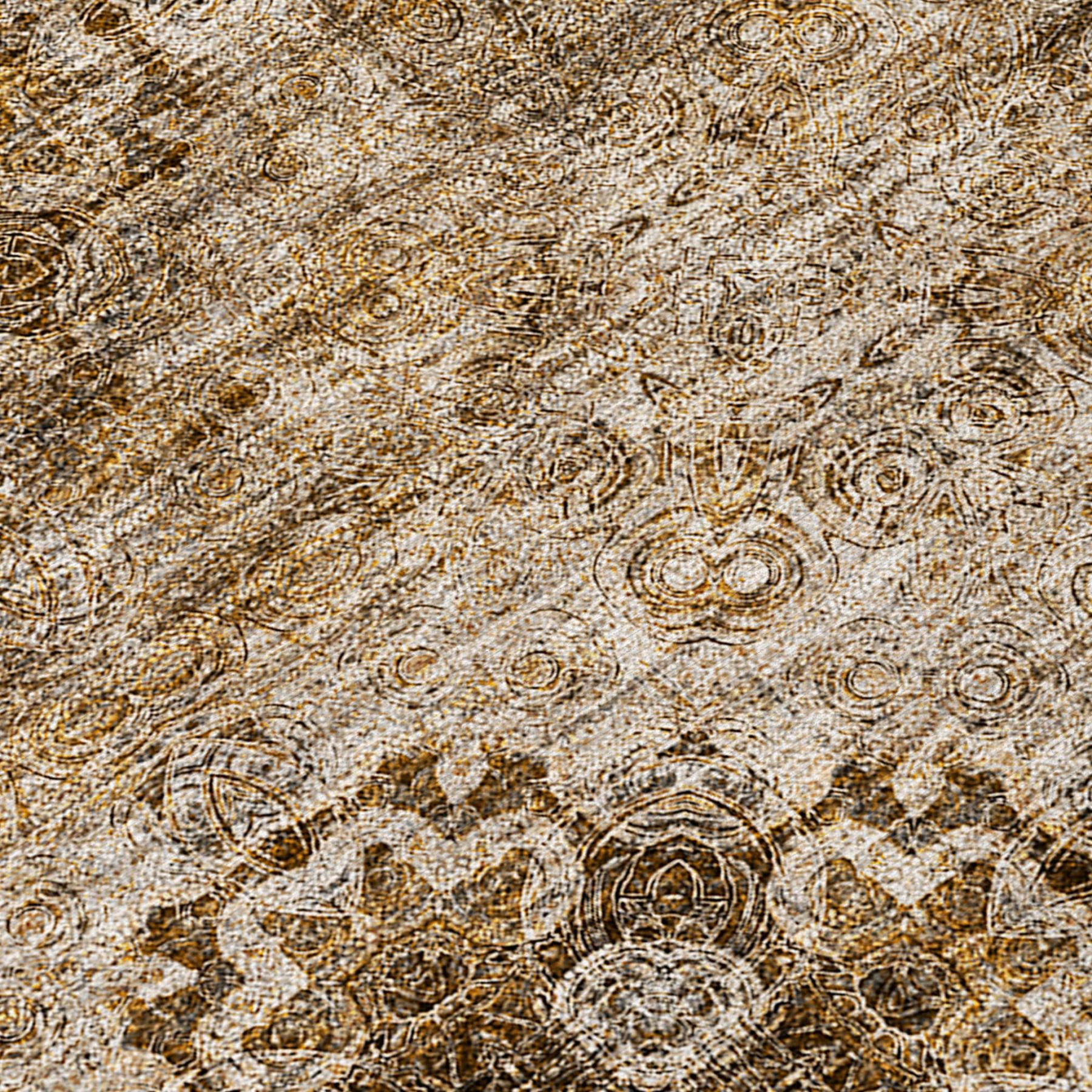 8' X 10' Taupe Floral Medallion Washable Non Skid Indoor Outdoor Area Rug