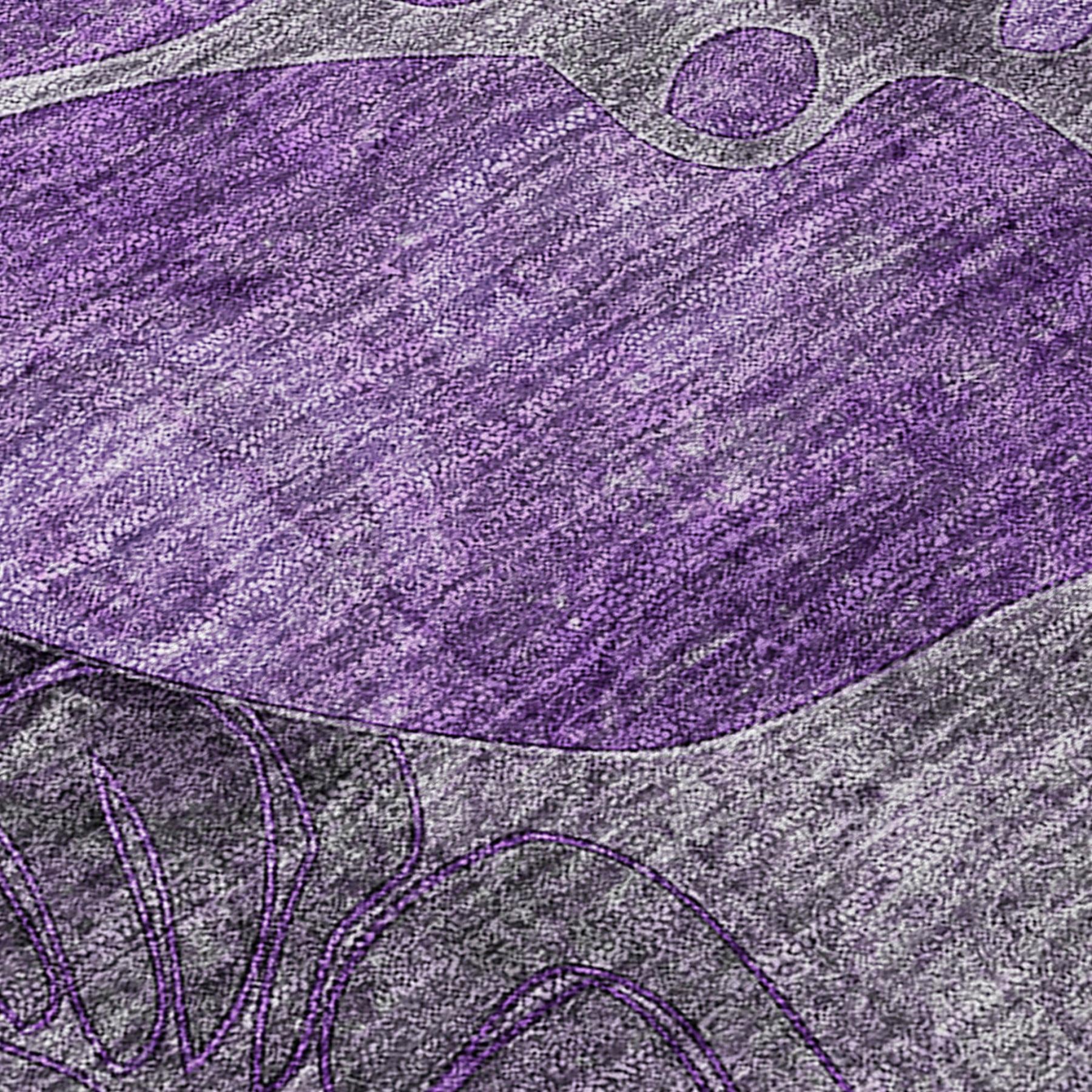 10' X 14' Purple Abstract Washable Indoor Outdoor Area Rug