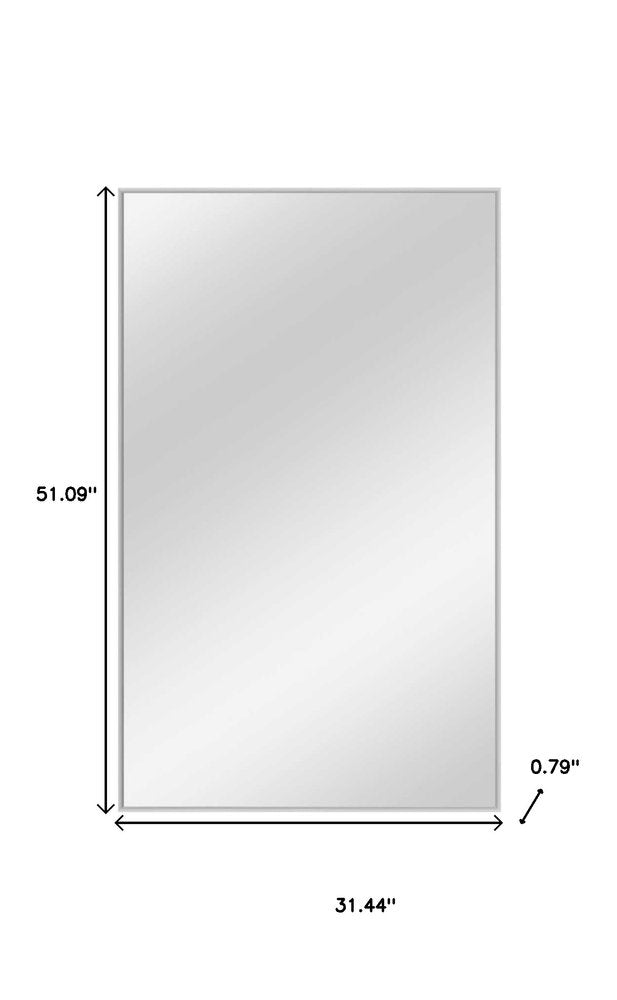 51" Silver Metal Leaning Framed Full Length Mirror