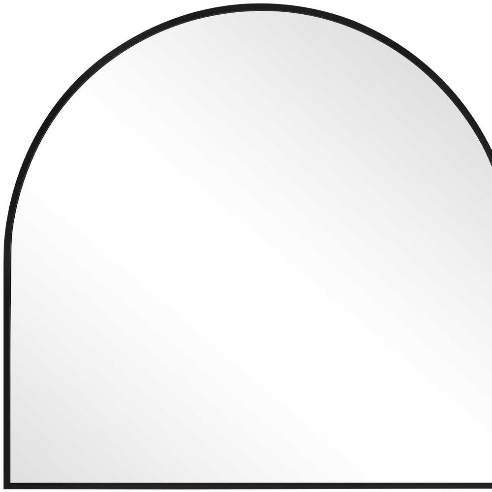 29" Black Metal Arch Framed Accent Mirror