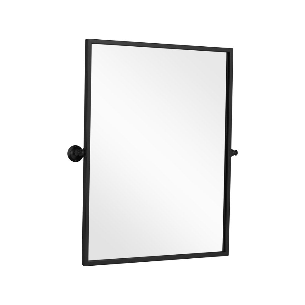 31" Black Metal Tilting Framed Accent Mirror