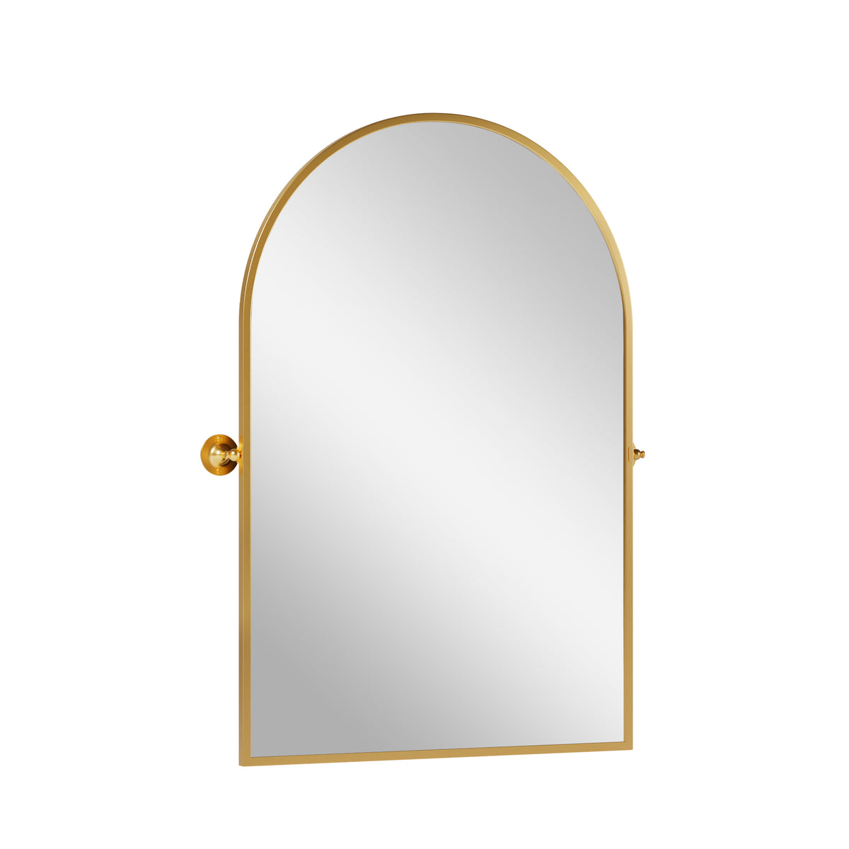 31" Gold Aluminum Arch Tilting Framed Accent Mirror