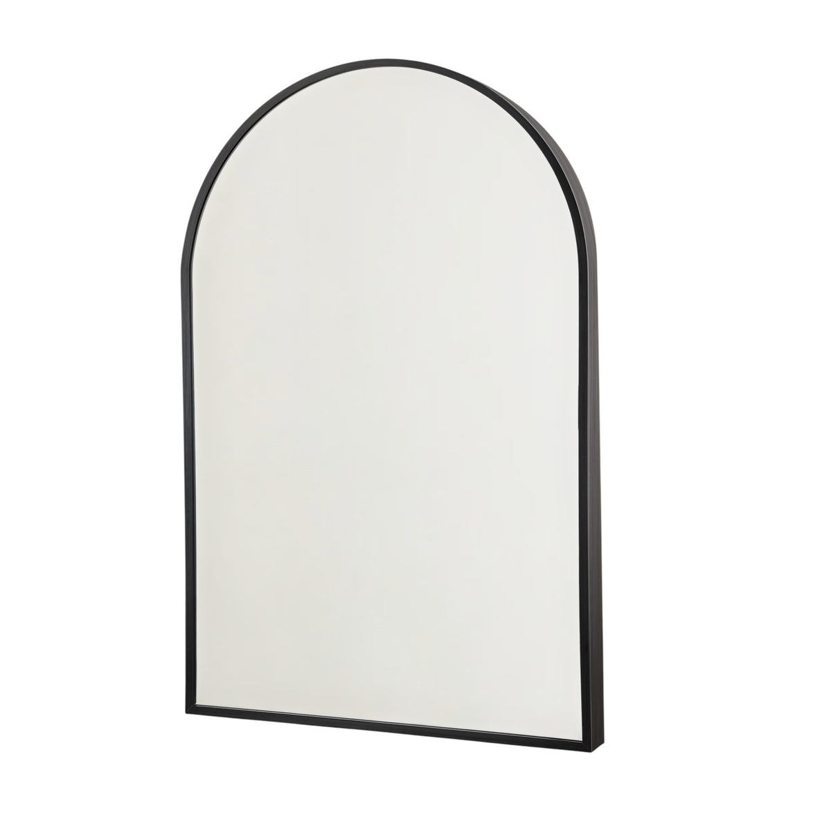 36" Black Metal Arch Framed Accent Mirror