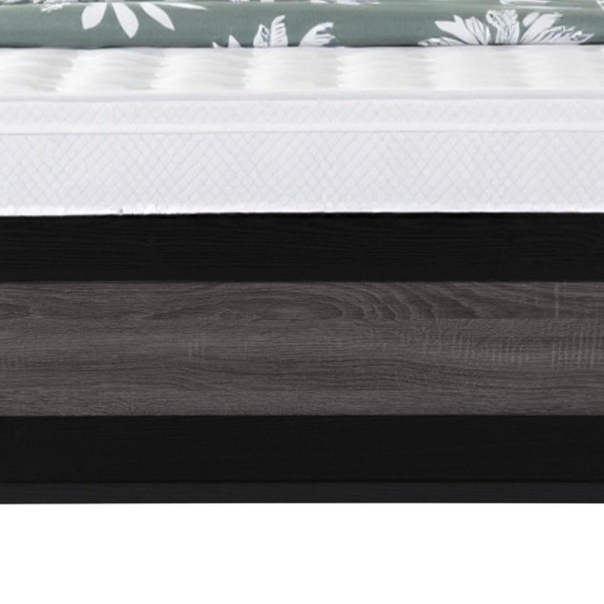 Black And Gray Inlaid Panels Full Bed Frame