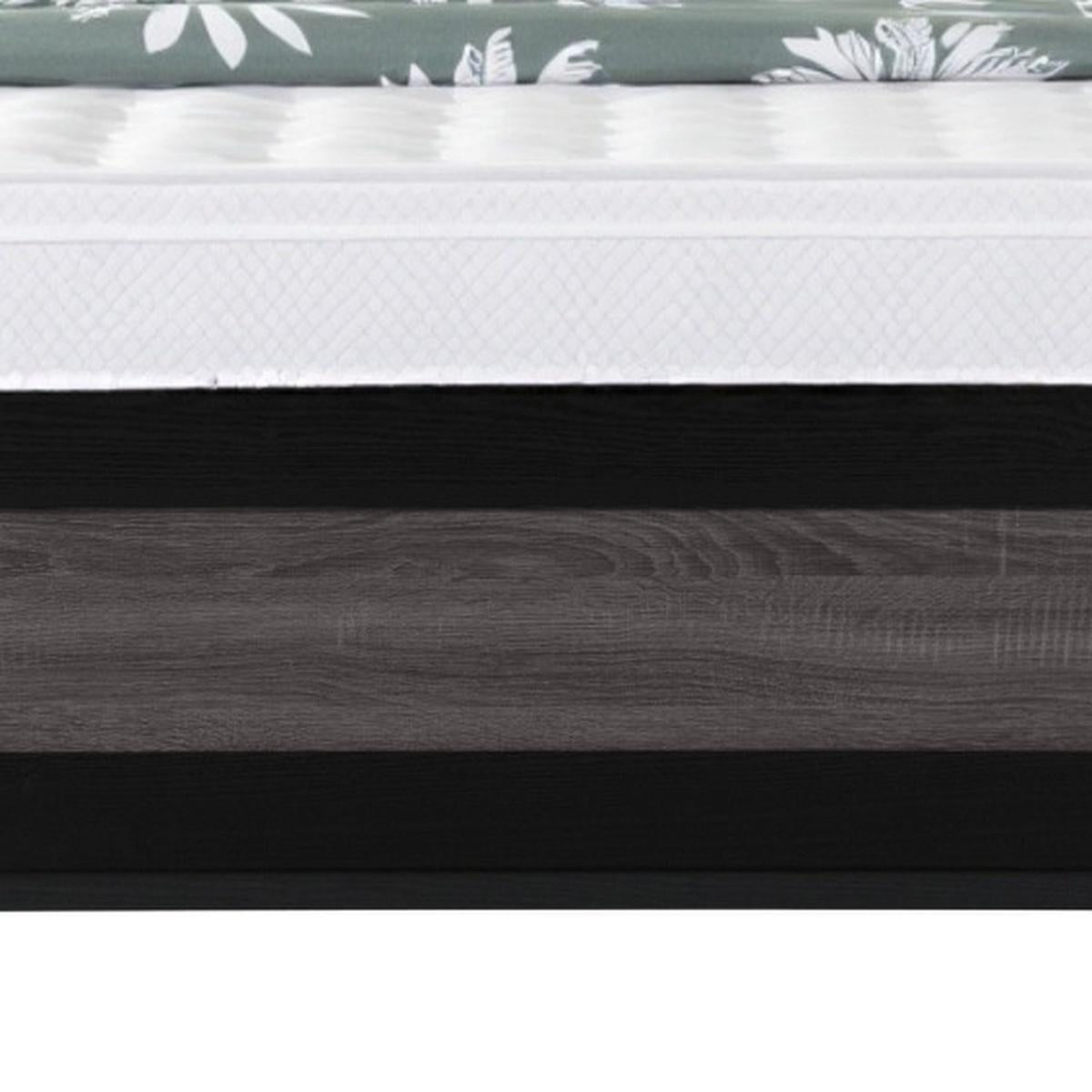 Black And Gray Inlaid Panels Full Bed Frame
