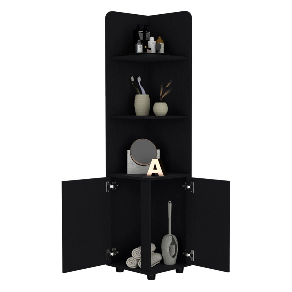 15" Black Wood Freestanding Bathroom Vanity
